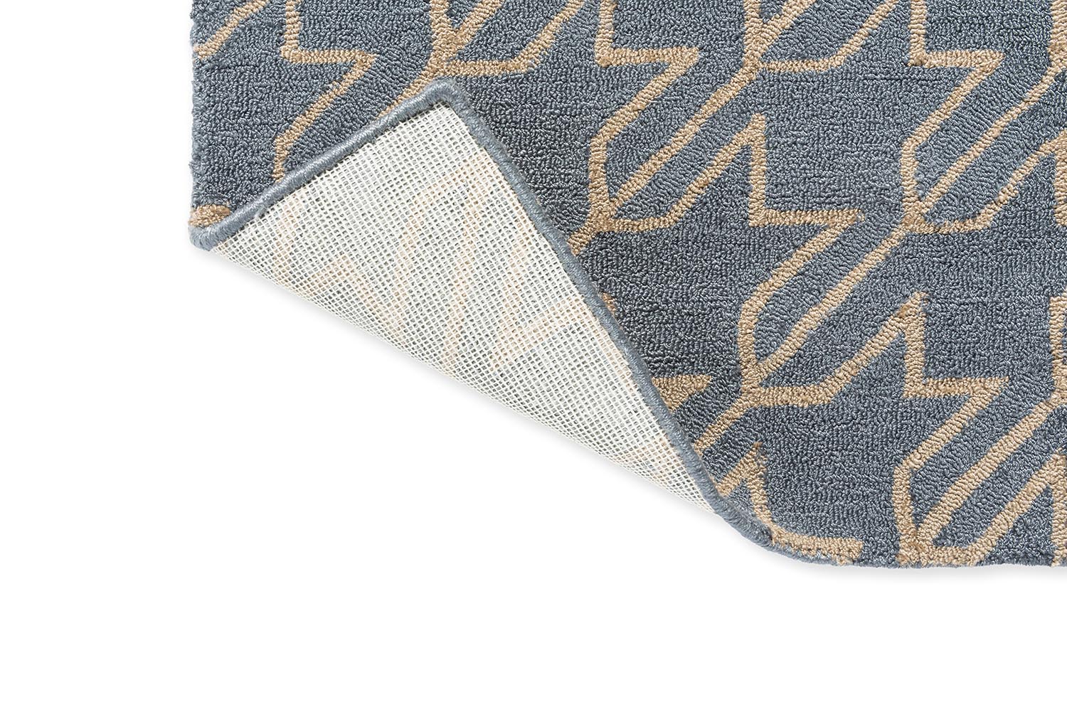 HOUNDSTOOTH WASHED outdoor rug in blue-beige