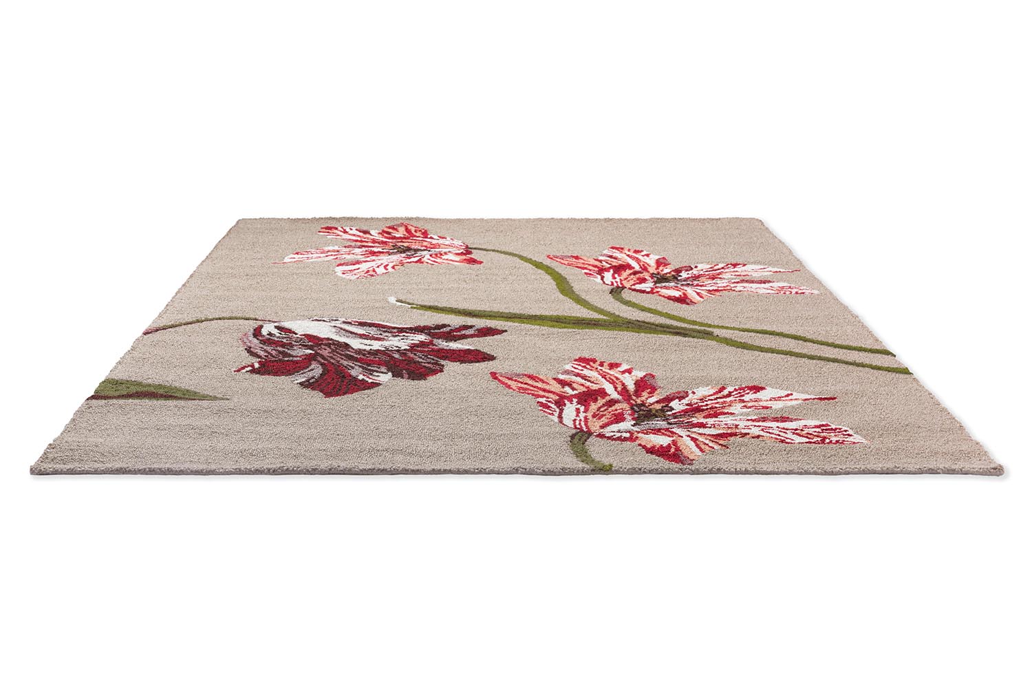Outdoor rug Botanical Tulip Burgundy beige