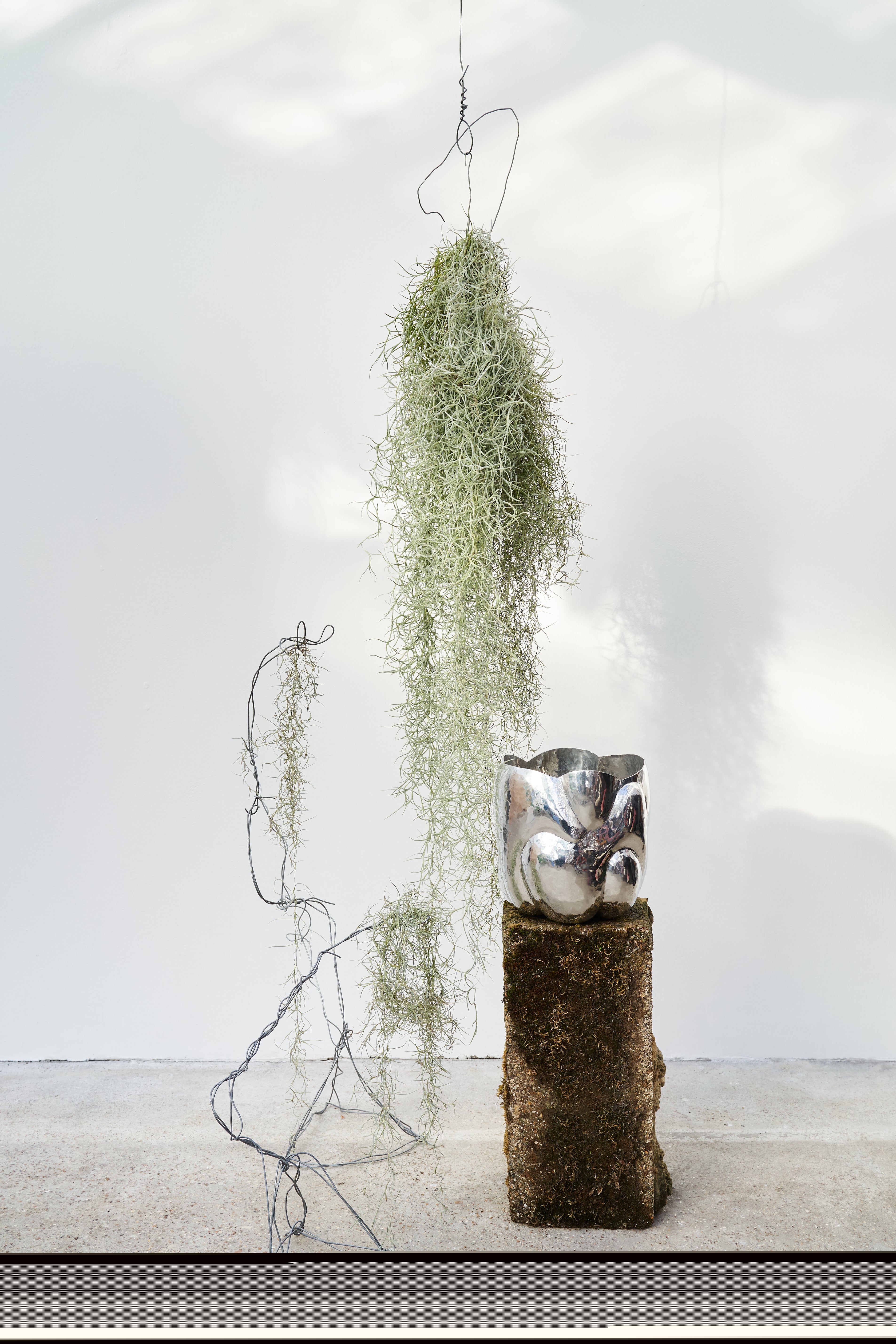 Silver cloud tall vase