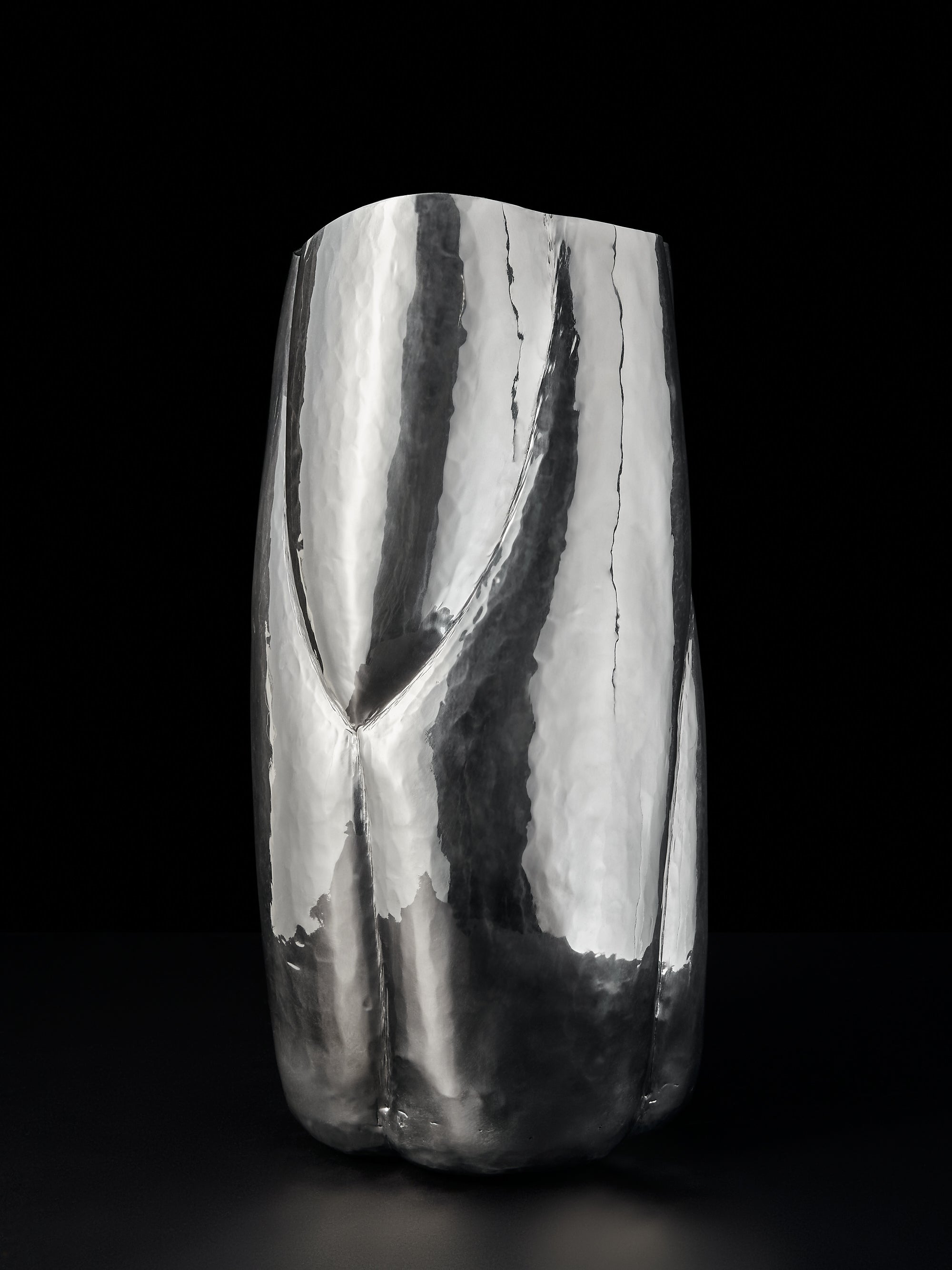 Silver cloud tall vase