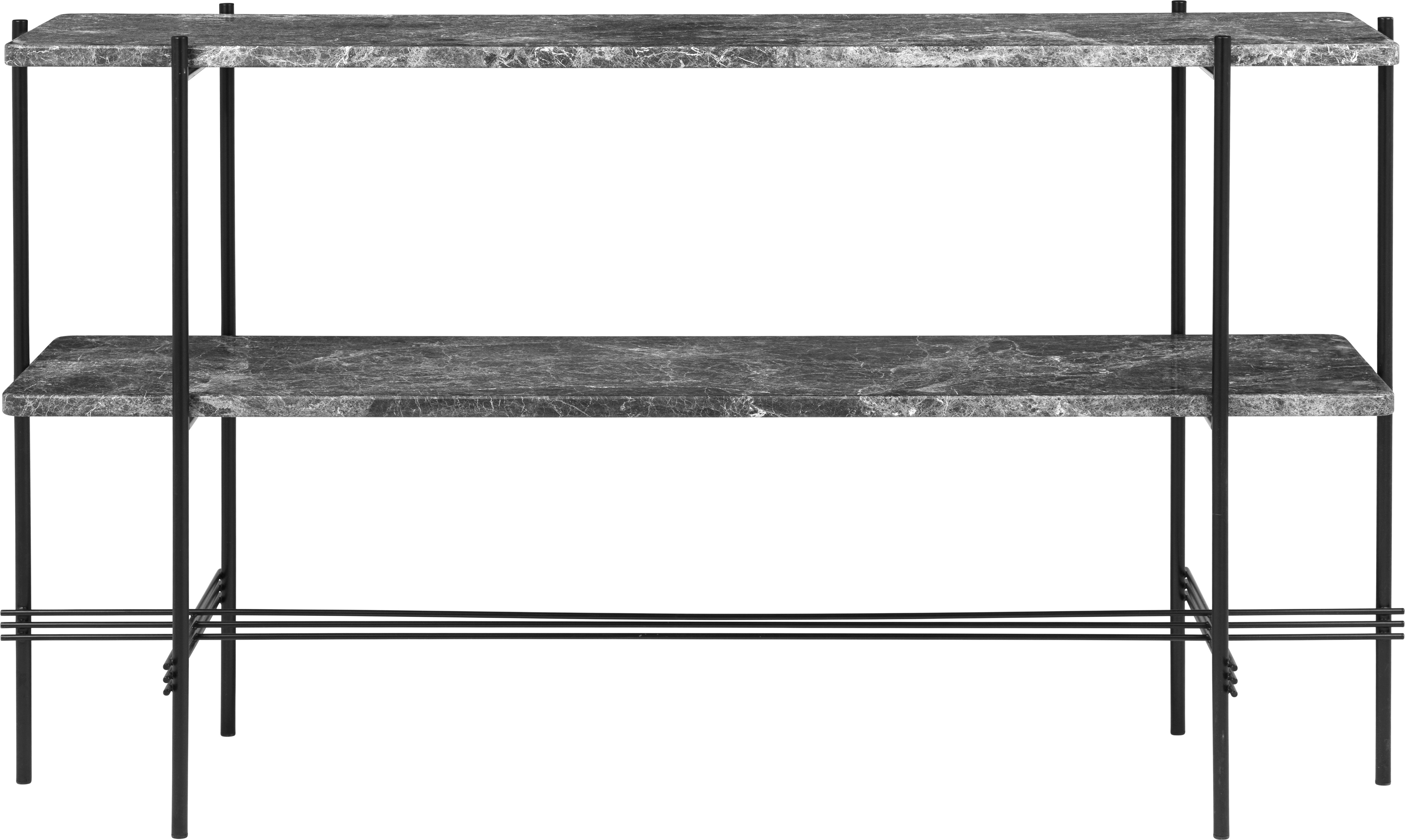 Konsole TS grauer Marmor mit schwarzem Sockel