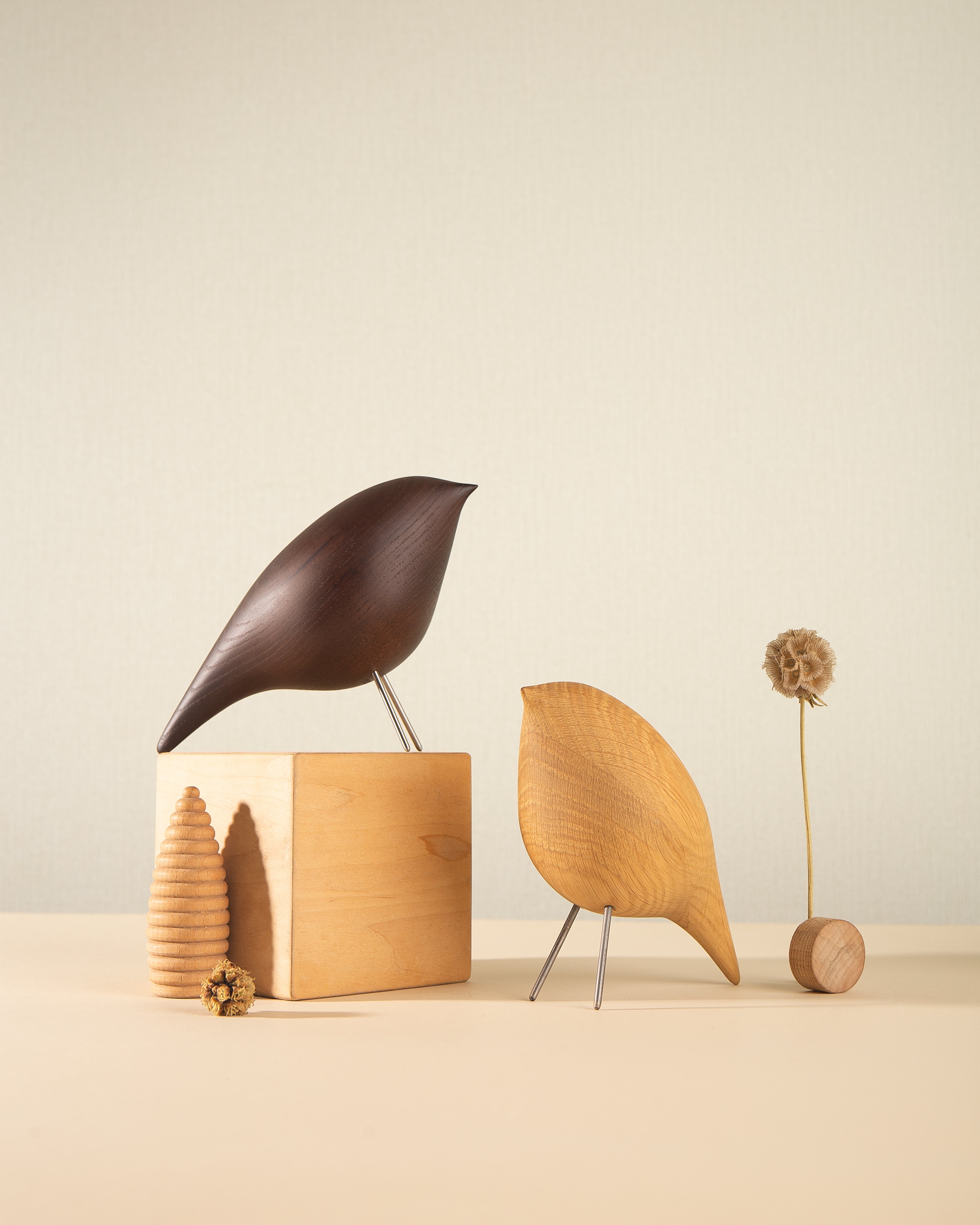 Decorative Figurine TWEETY DECORATIVE BIRD natural oak