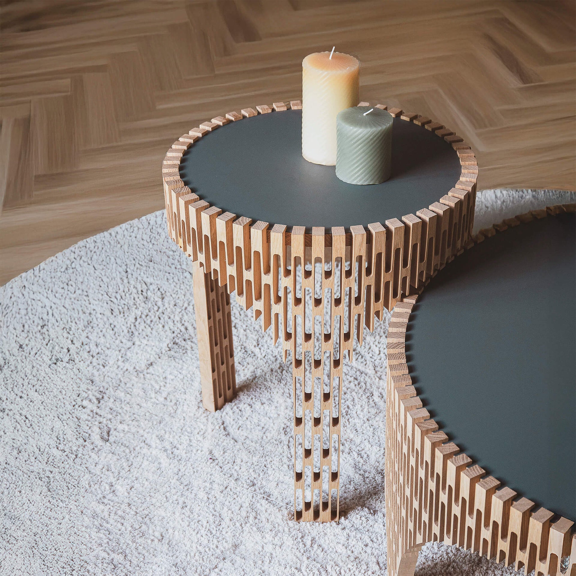PETIT COLISÉE Side Table in Light Oak Wood