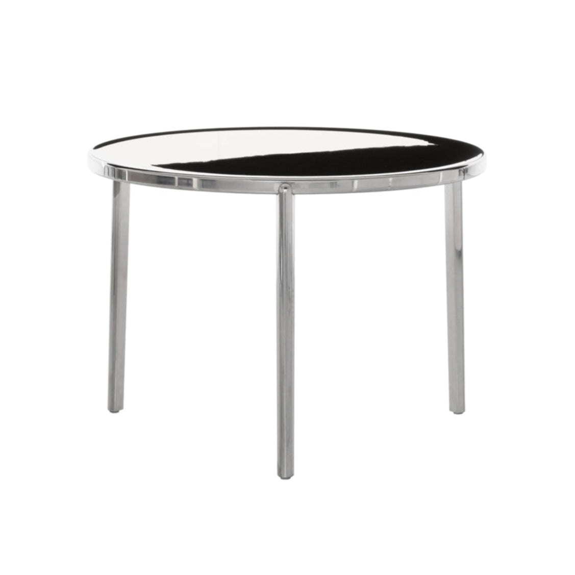Couchtisch rund TAMBOUR poliertes Aluminium