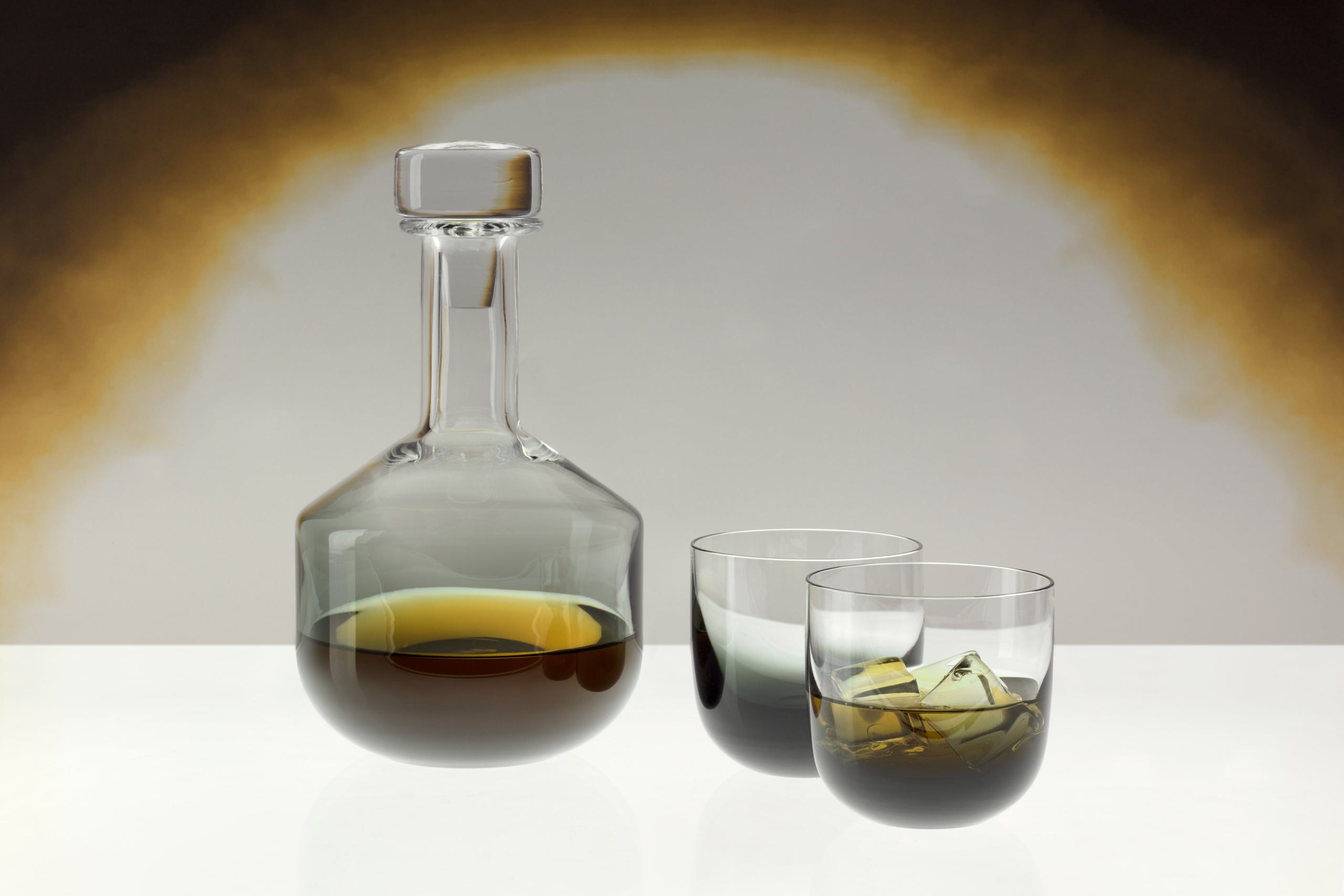 Set Whiskybrillen Tank schwarzes Glas