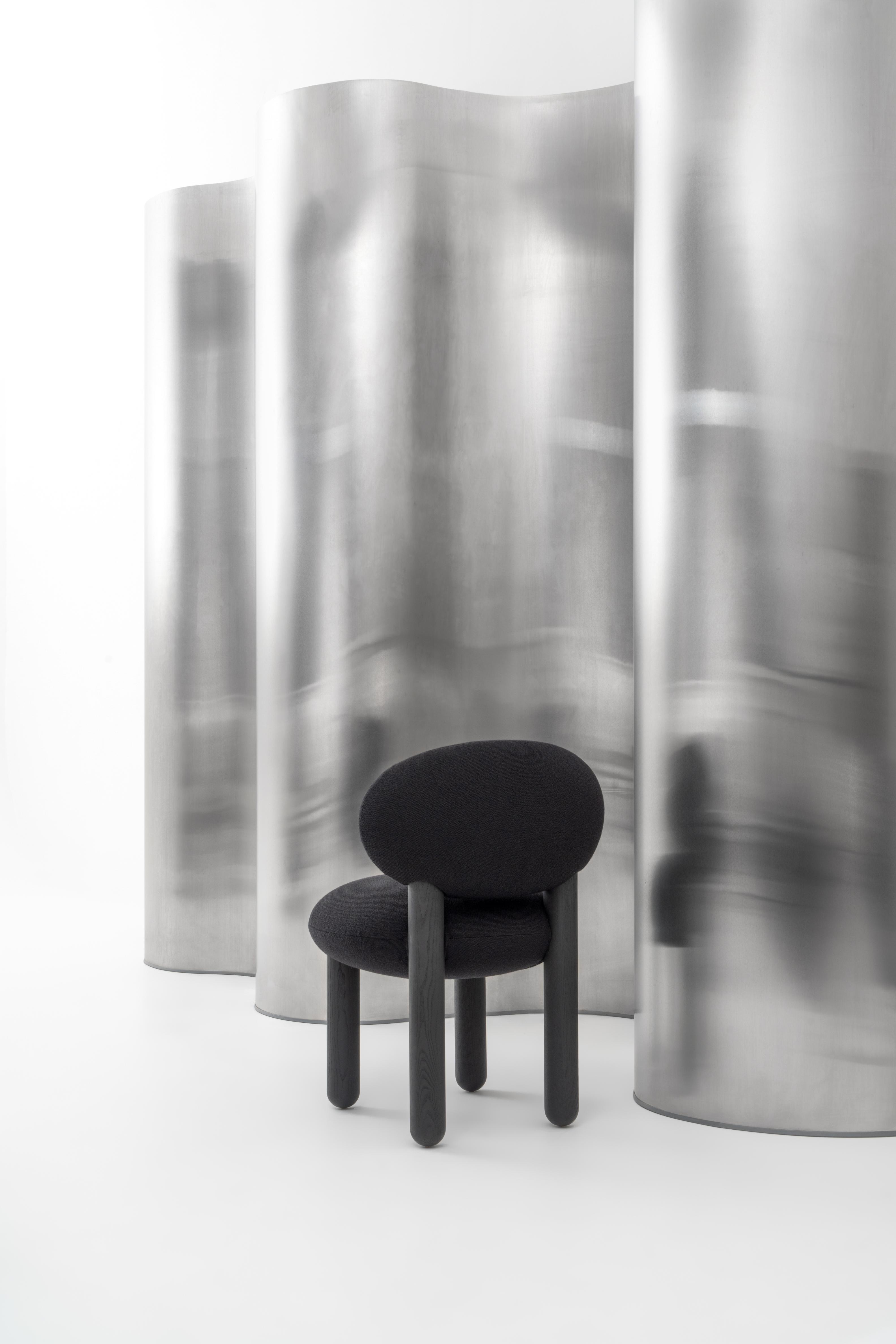 FLOCK CS2 upholstered chair with wooden base