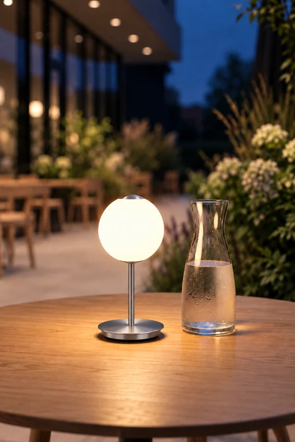 Portable lamp AUDREY MOVE white with a silver insert