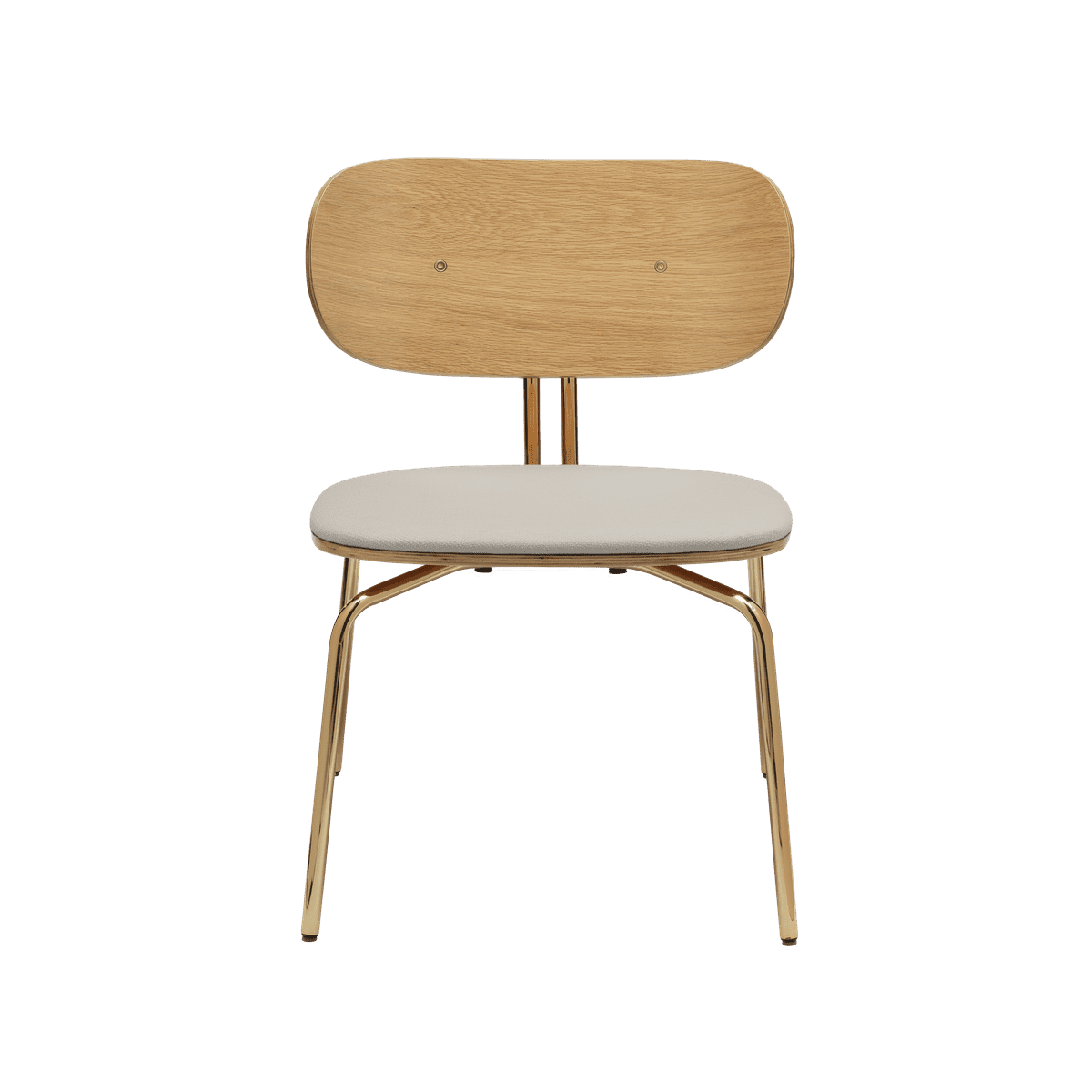Beige curious armchair with a golden base
