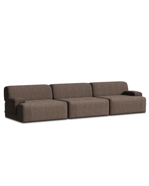 Sofa modułowa UMI - element prawostronny brązowy