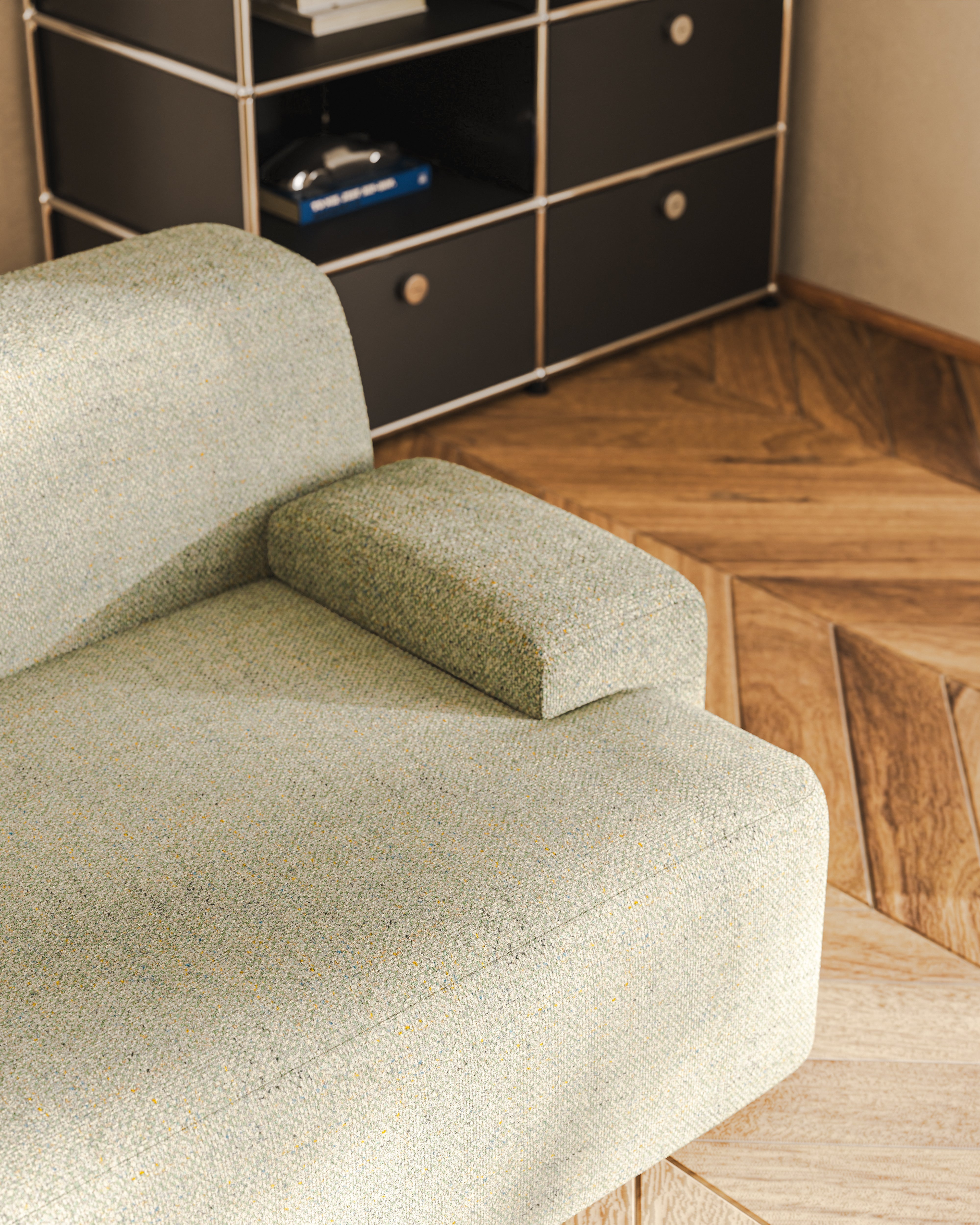 Modular 3-Seater Sofa UMI Light Green