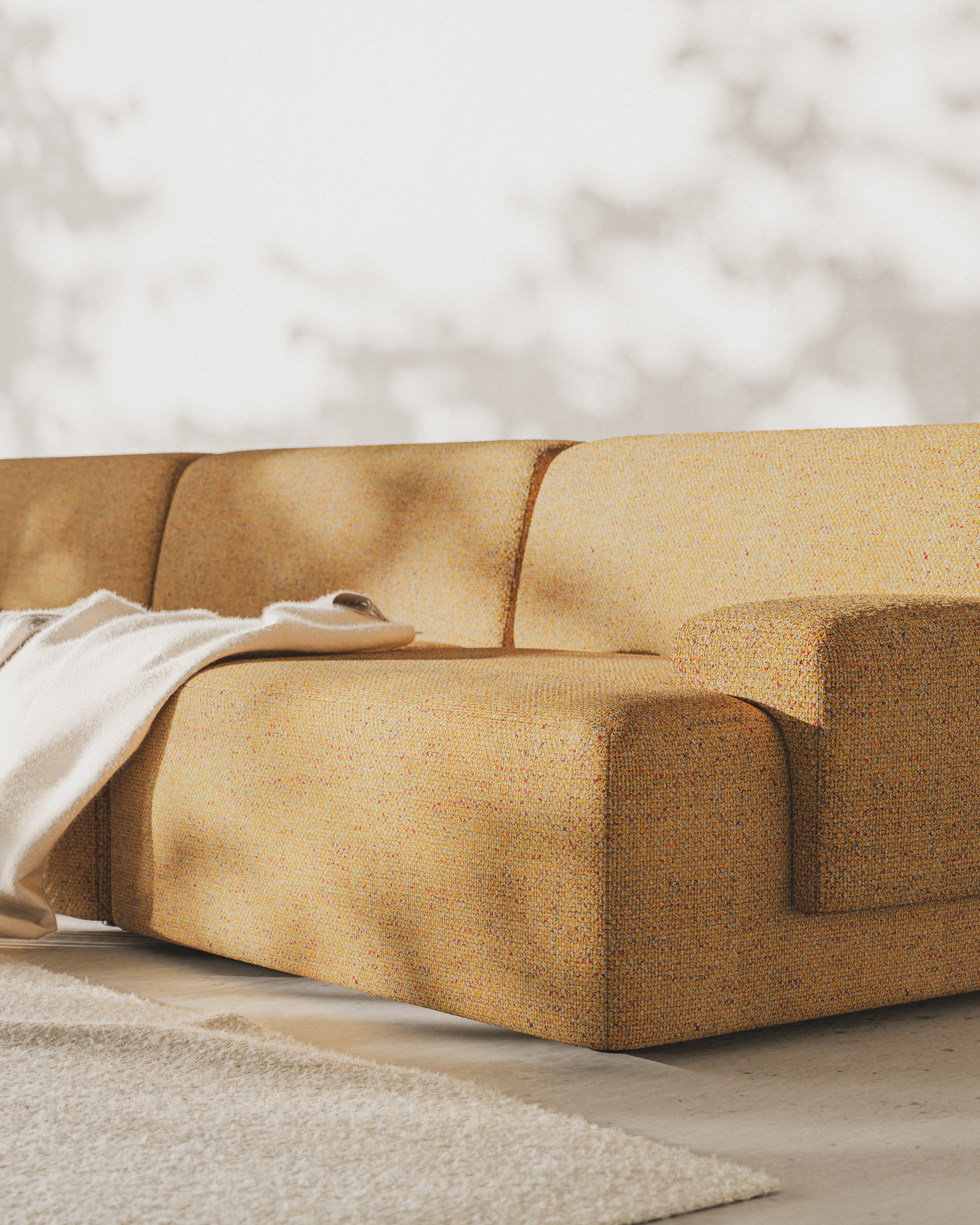 Modulares 3-Sitzer-Sofa UMI herbstliches Orange