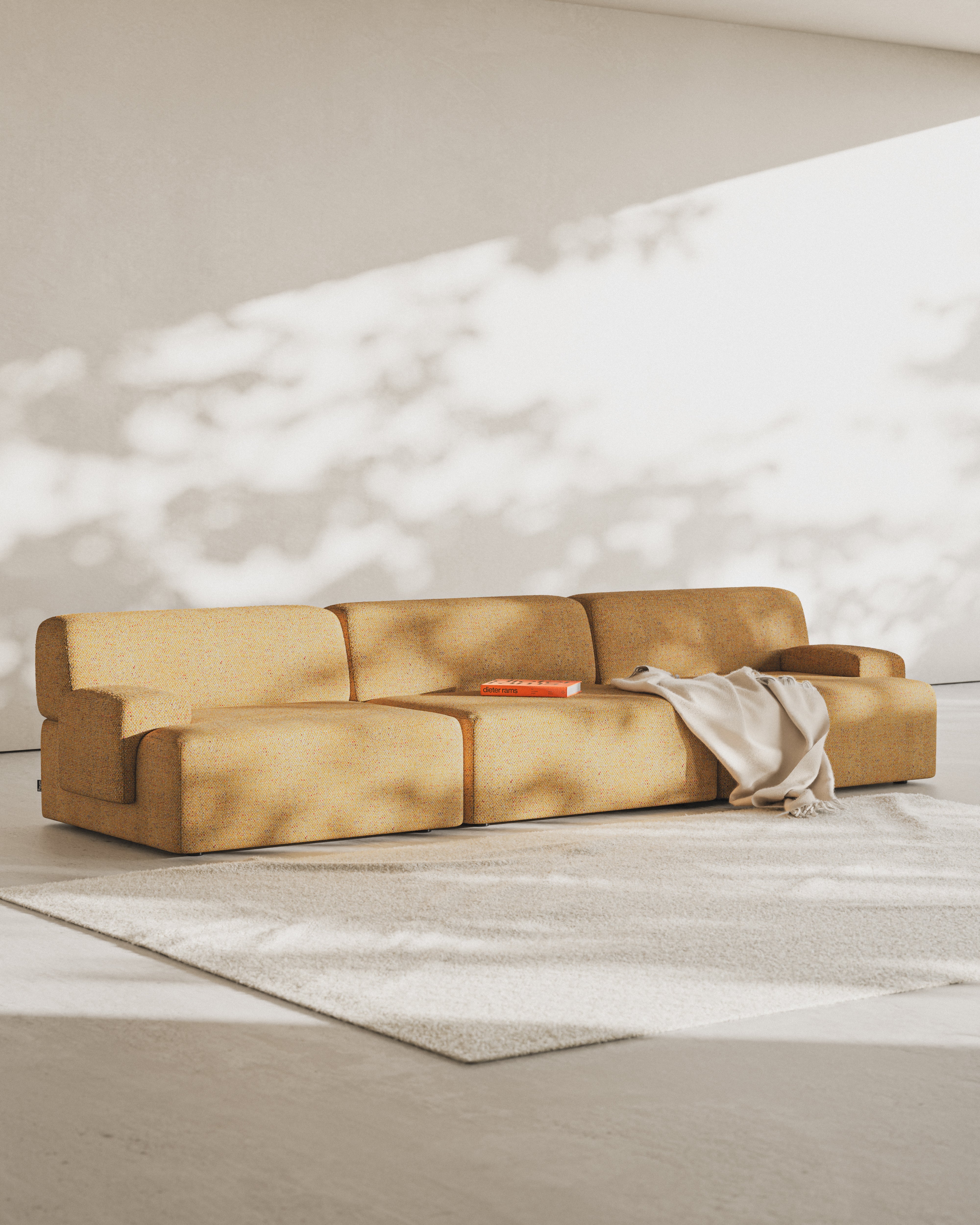 Modulares 3-Sitzer-Sofa UMI herbstliches Orange