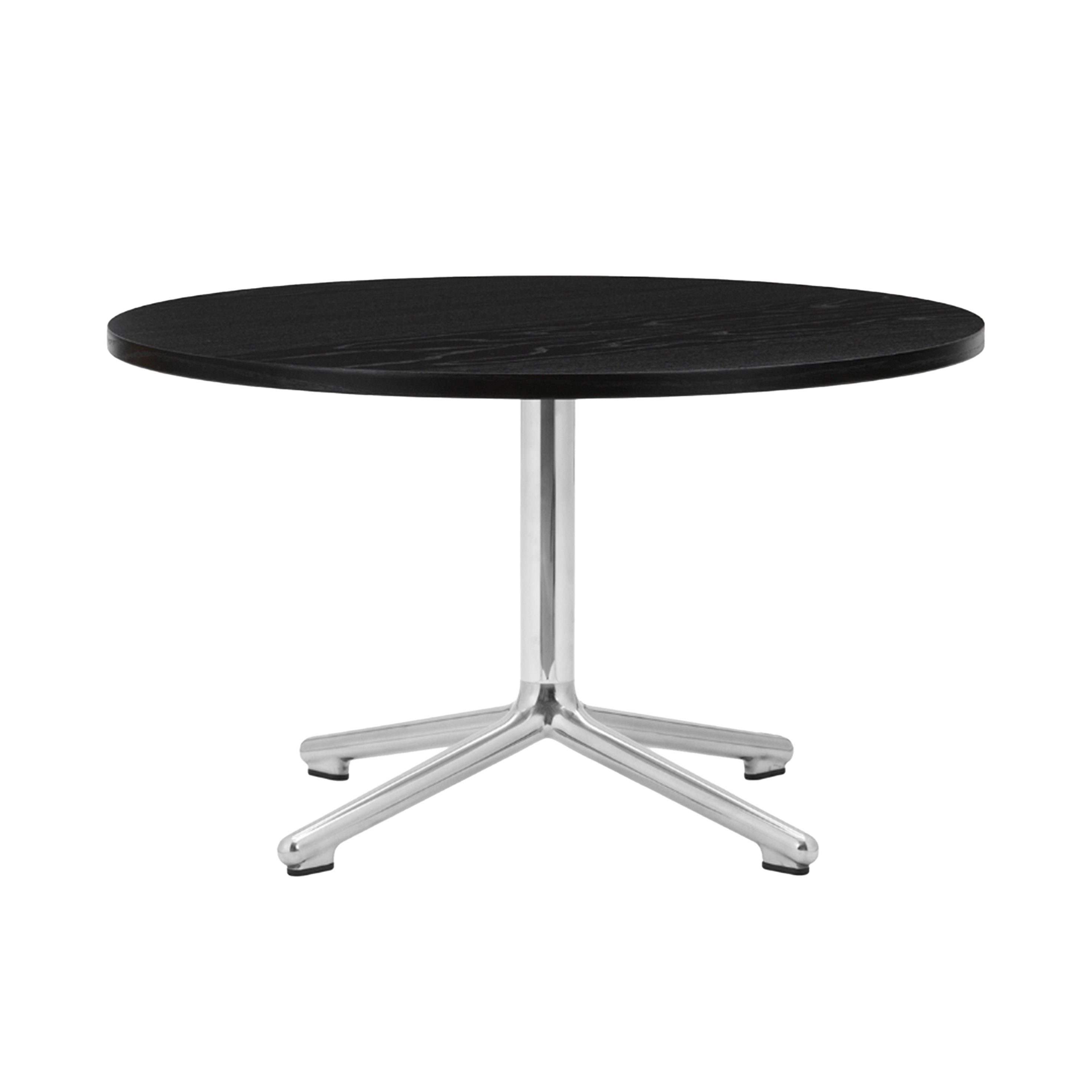 Coffee table Lunar black oak top with an aluminum base