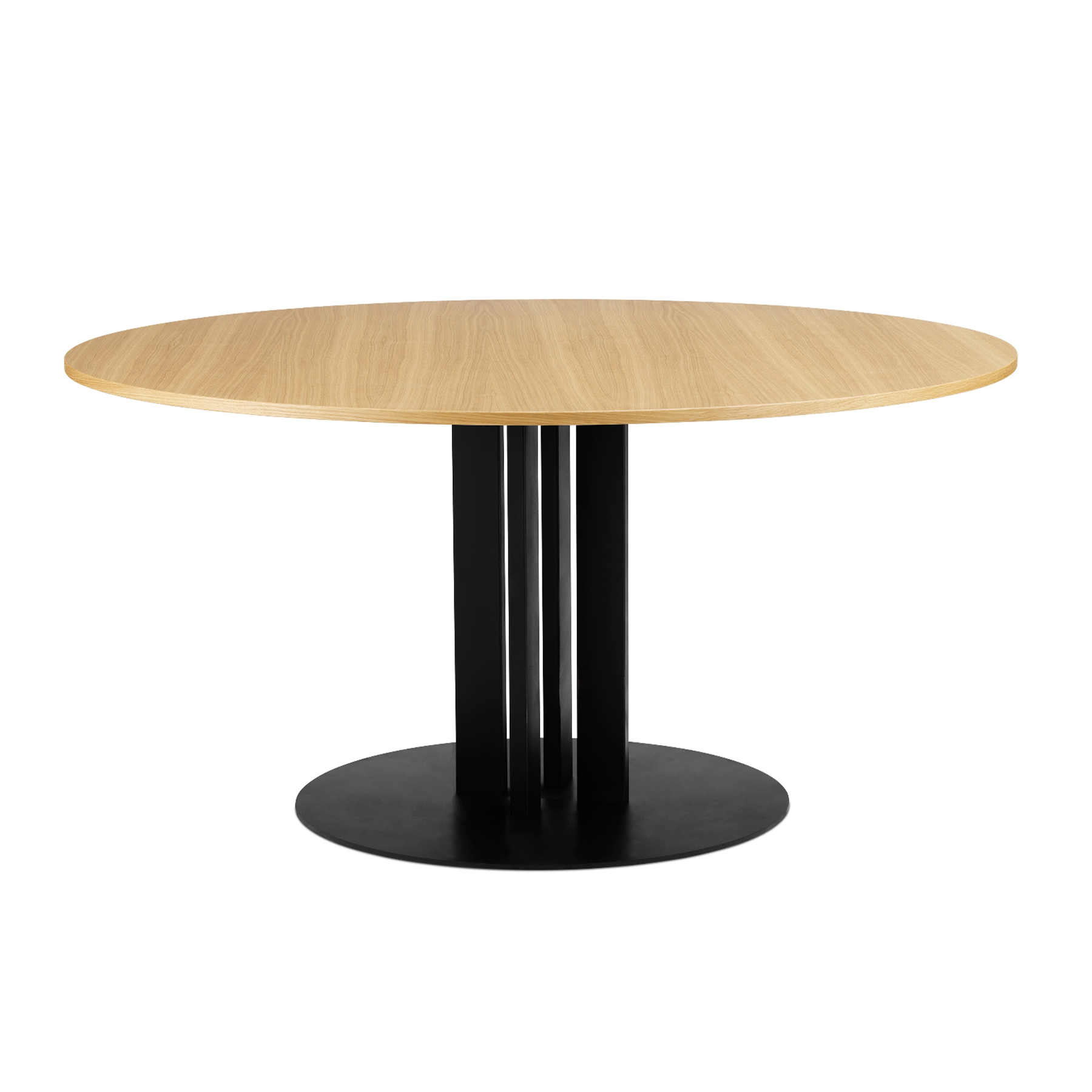 Round table Scala veneered top with a black base