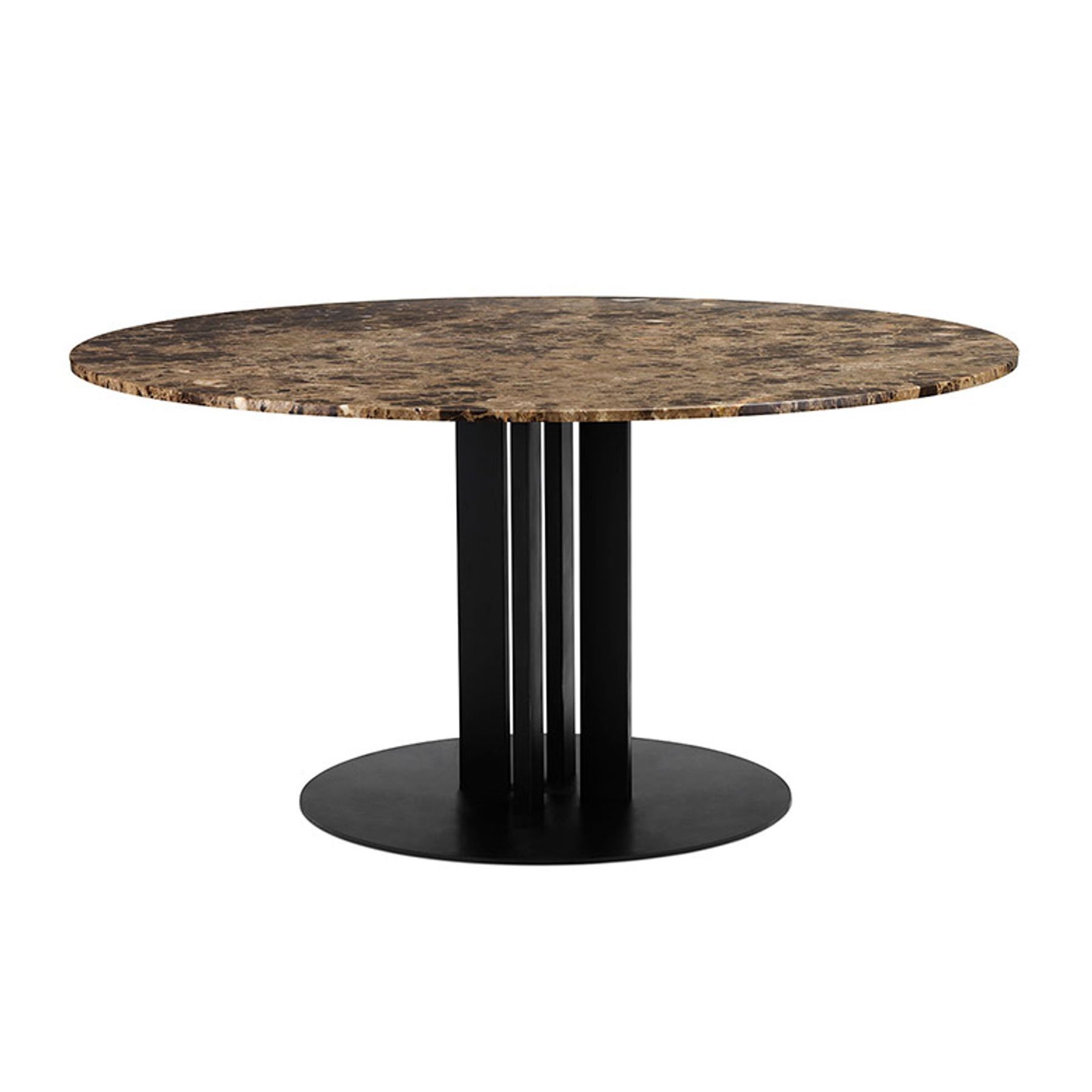 Round table Coffee marble top with a black base