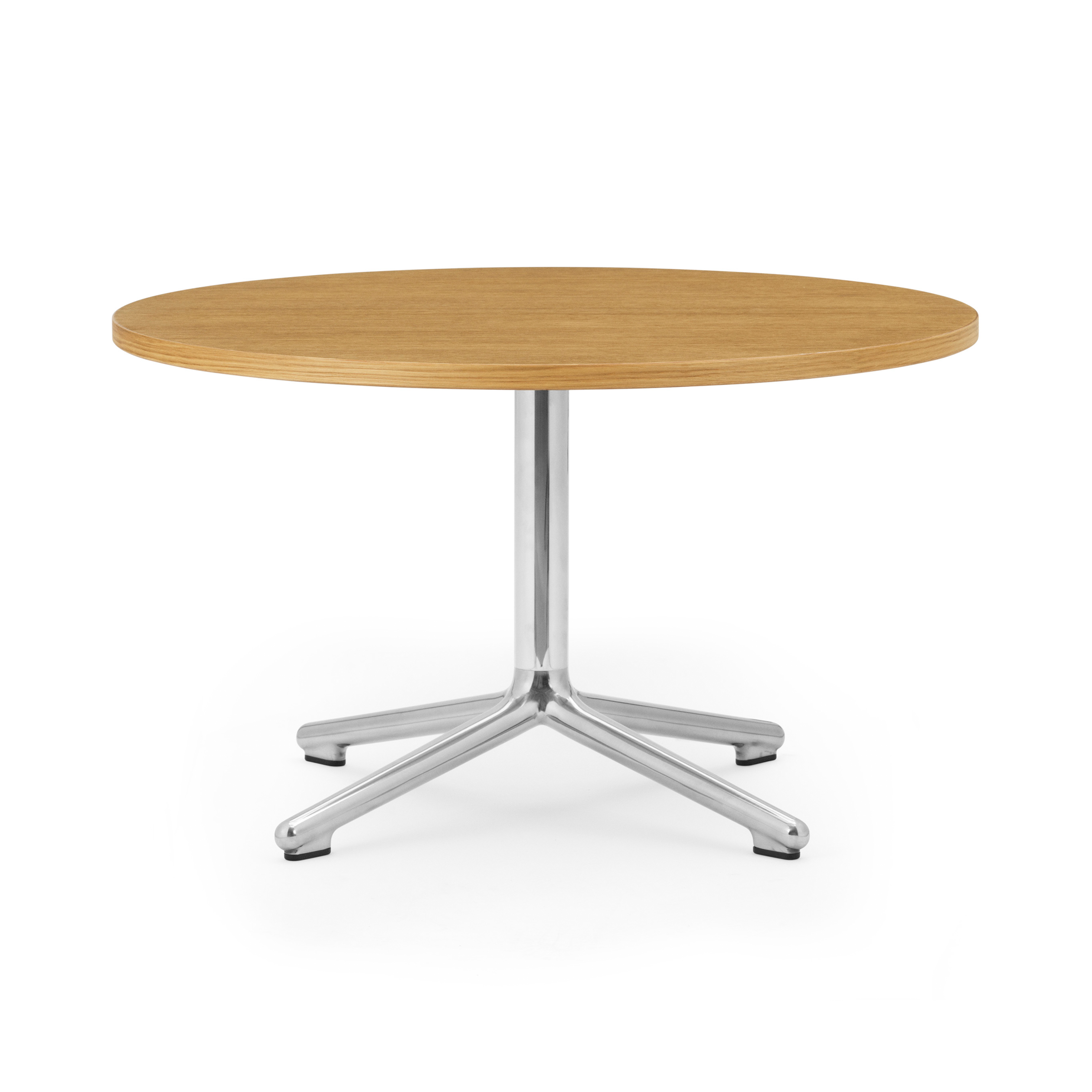 Couchtisch Lunar Natural Oak Top mit einer Aluminiumbasis
