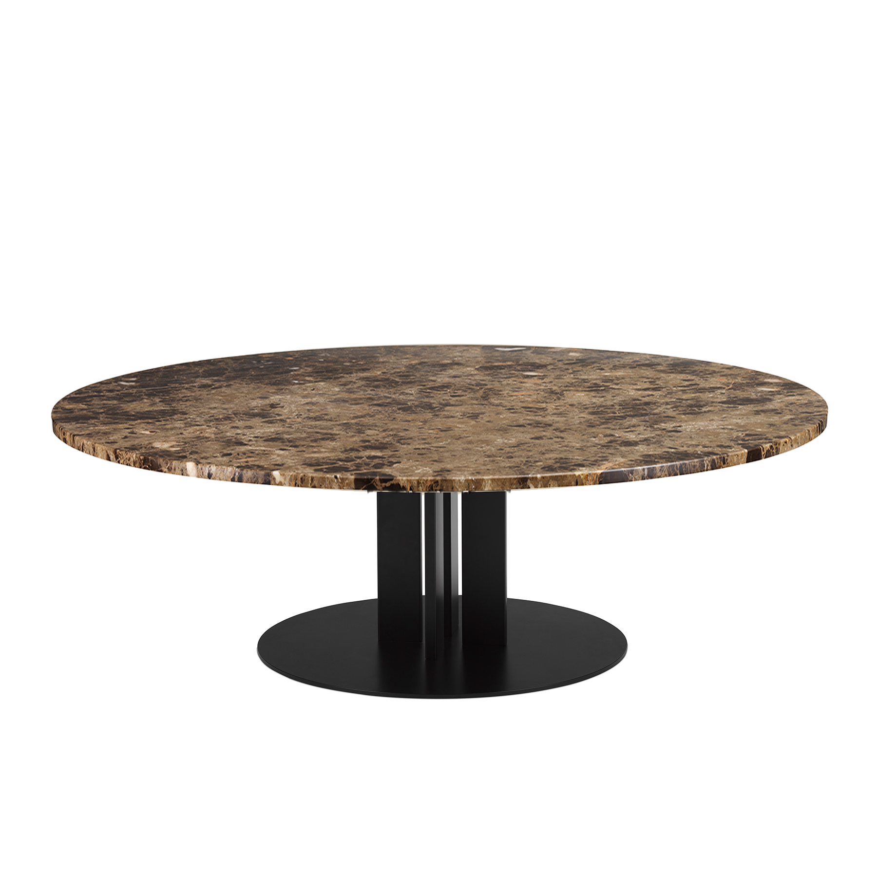 Round coffee table Scala marble coffee top with a black base