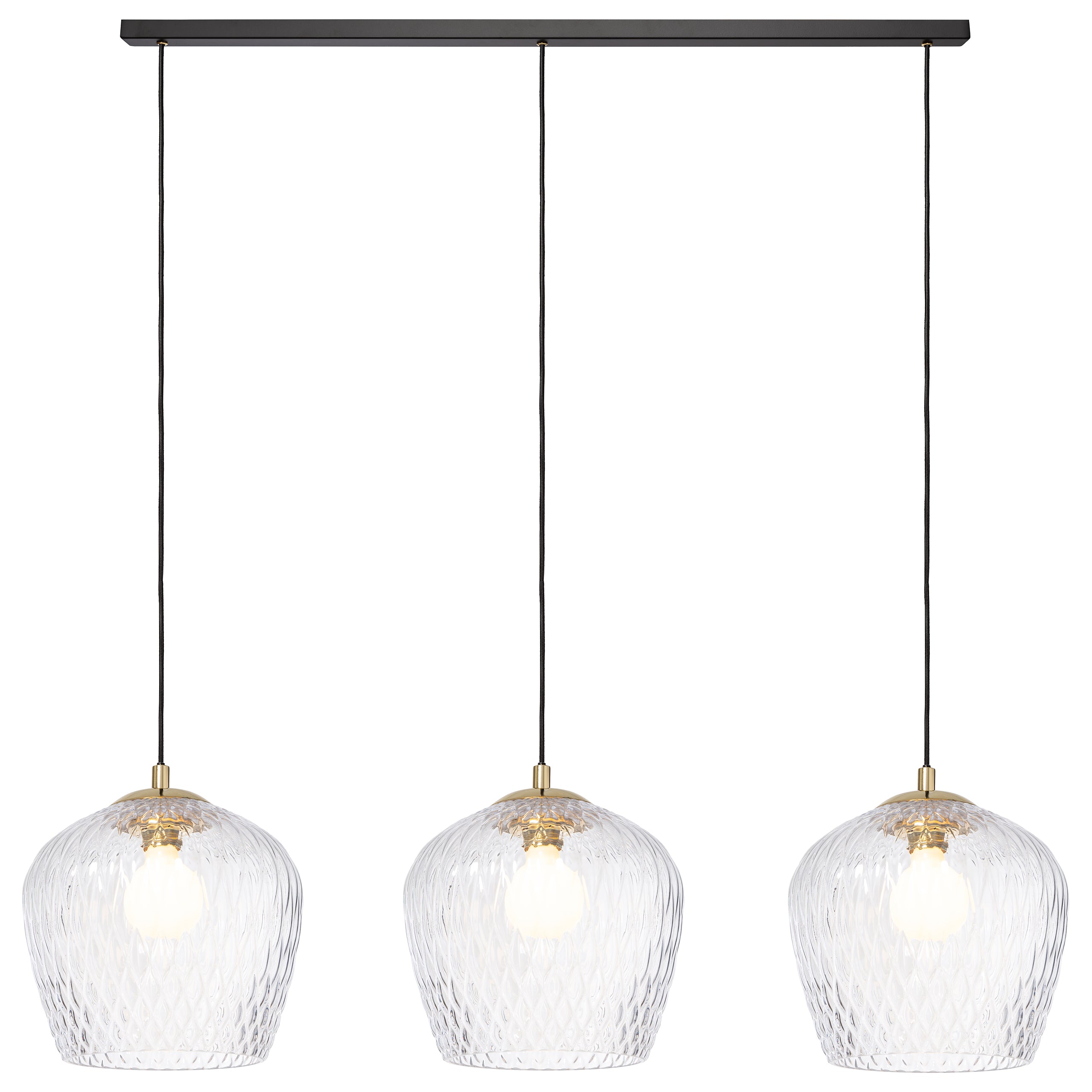 VENUS 3 Glass Shade Pendant Light on a Bar