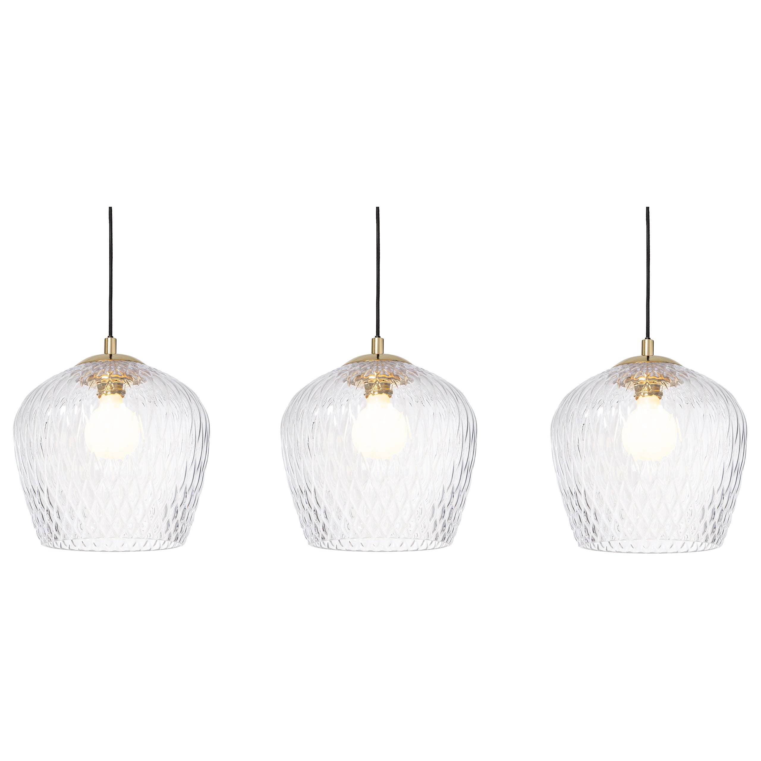 VENUS 3 Glass Shade Pendant Light on a Bar