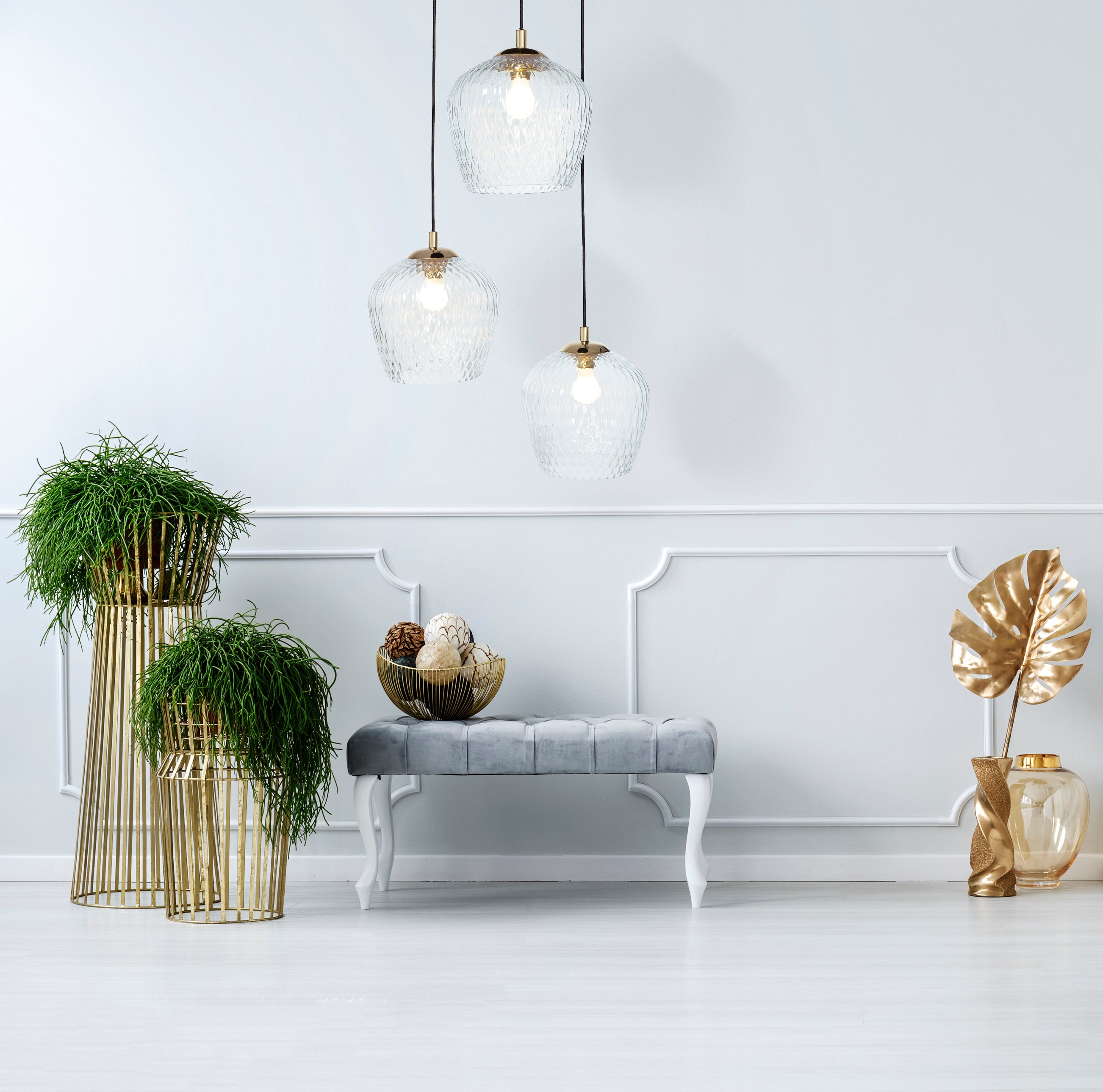 VENUS pendant lamp 3 glass shade