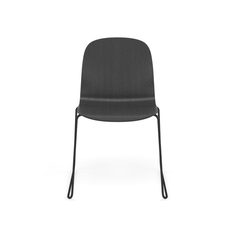 VISU Chair in Black with a Steel Sled Base