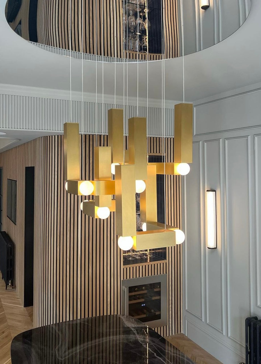 VESPER QUATTRO pendant lamp with an opal shade and silver finish.