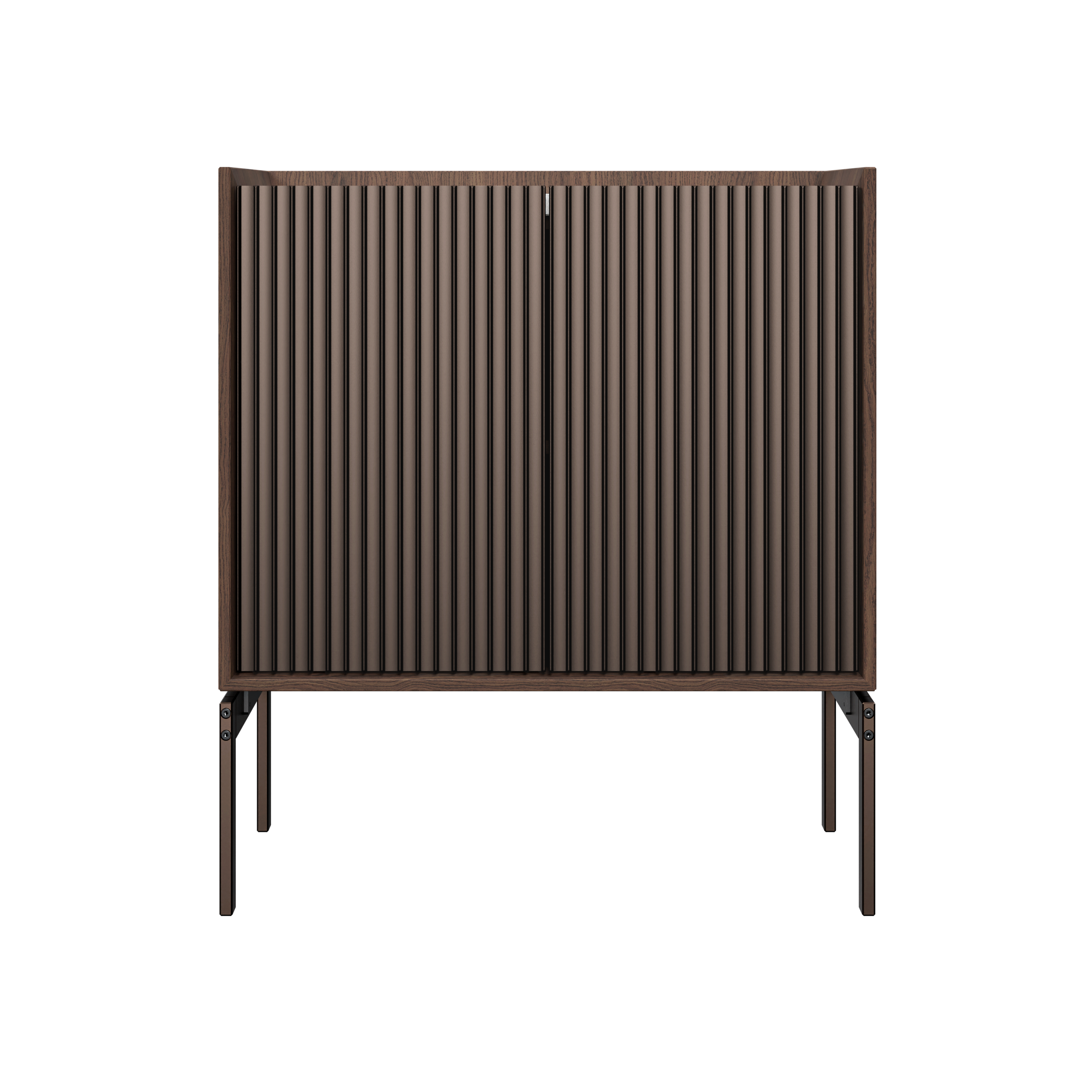 H2 Cabinet dark oak veneer with gray marble top