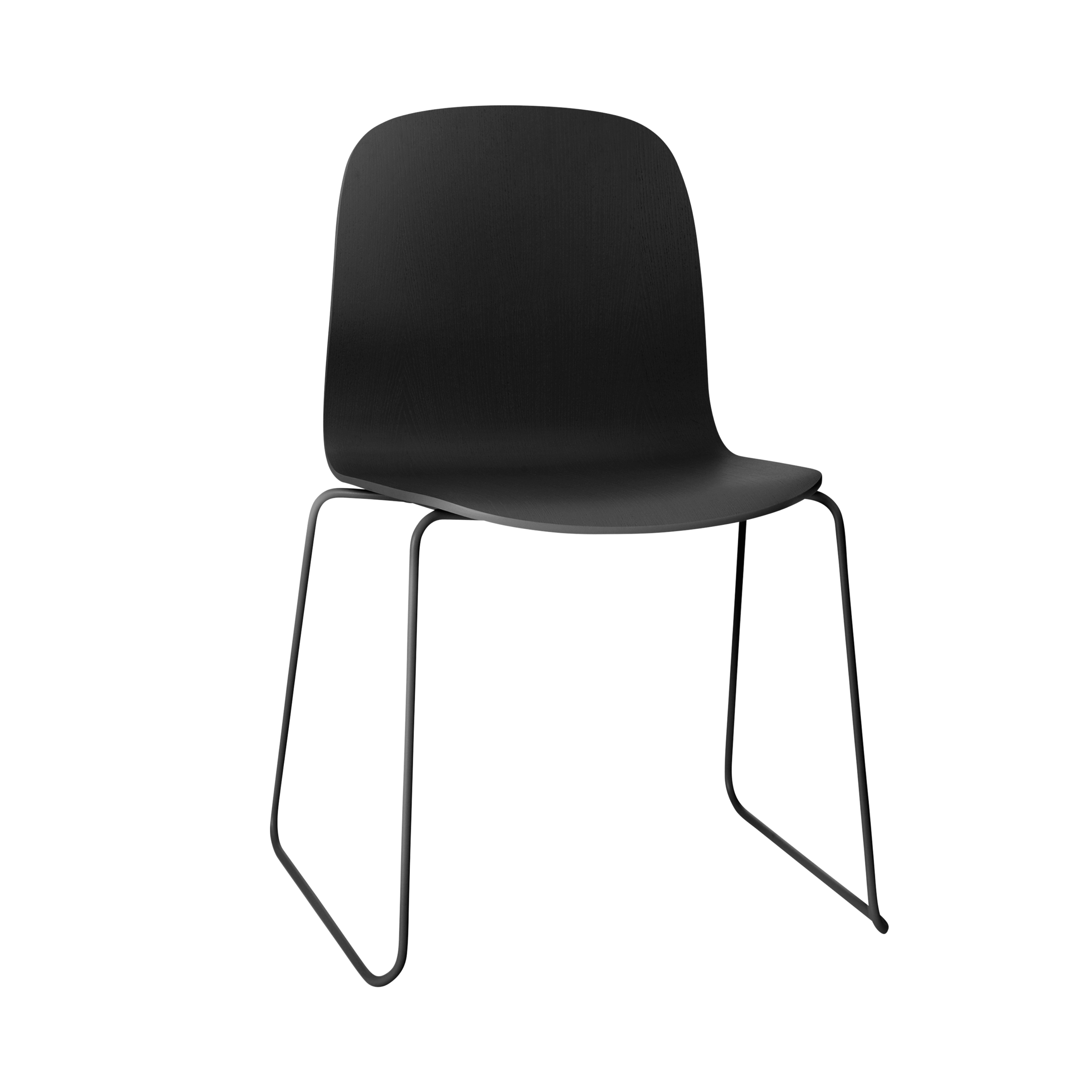 VISU Chair in Black with a Steel Sled Base