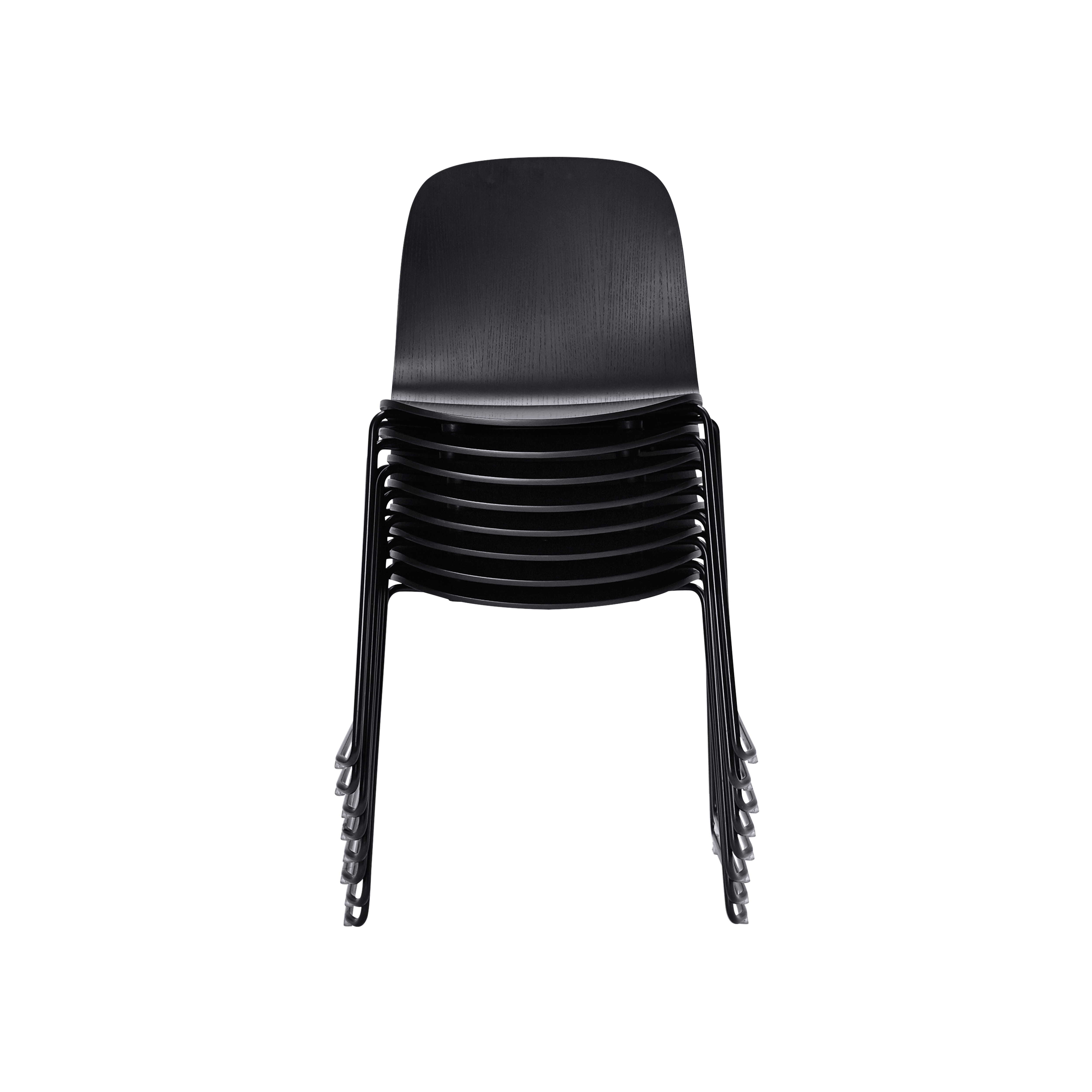 VISU Chair in Black with a Steel Sled Base
