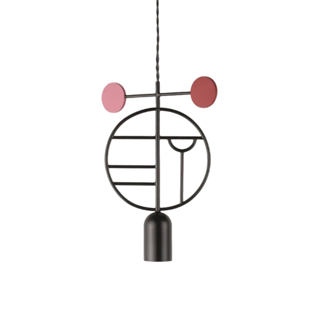 WOODEN DOTS WD06 Pendant Lamp in Graphite with Red and Pink