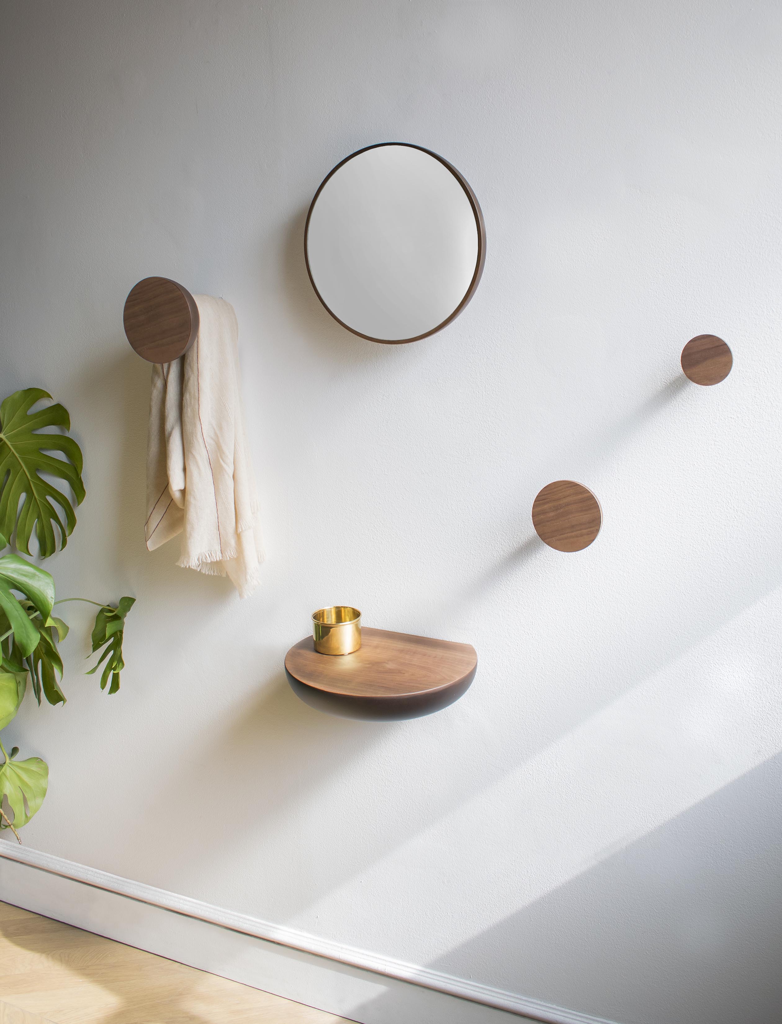 WELCOME coat rack set walnut veneer