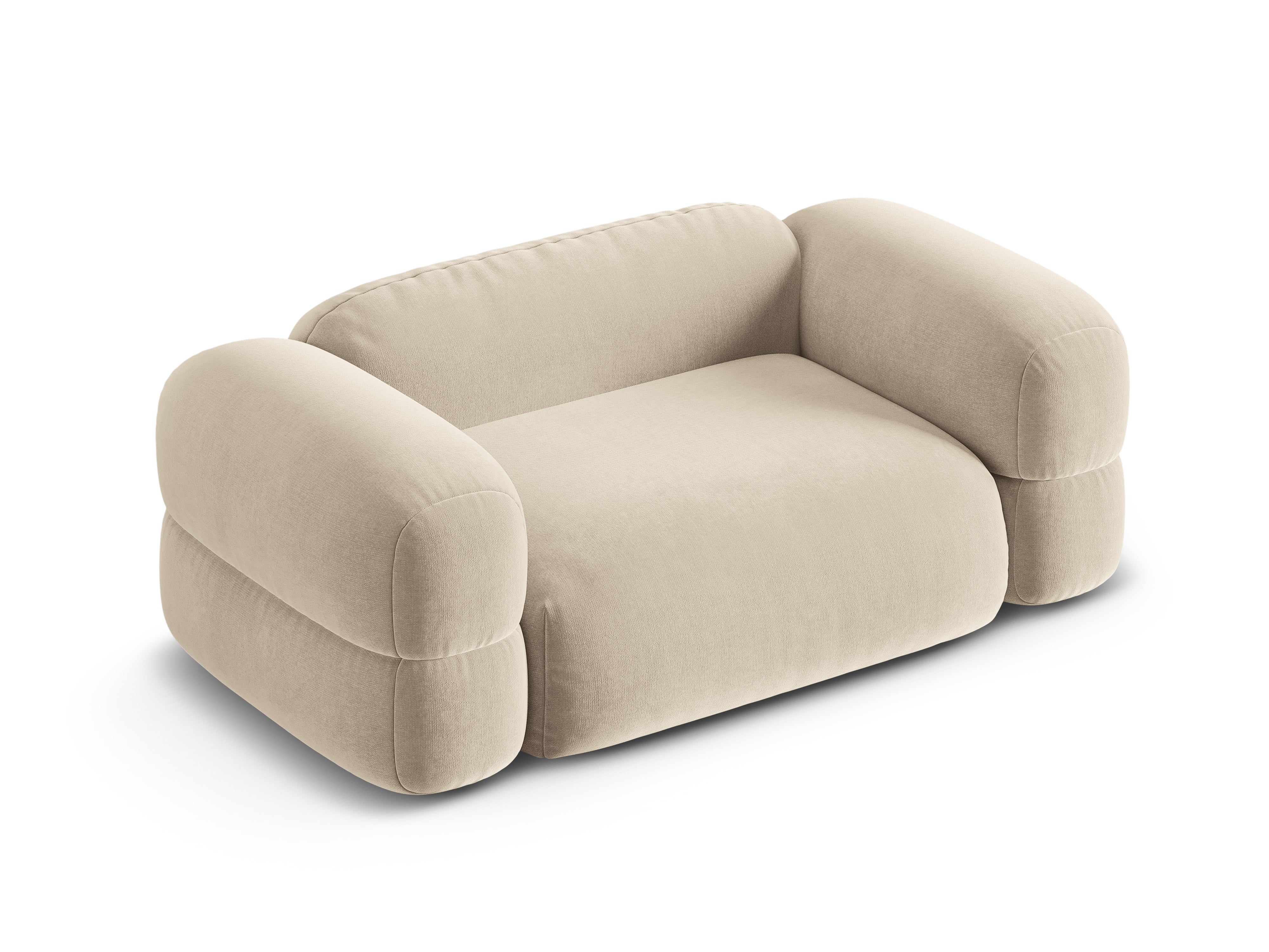 Sofa aus Samt 2-sitzig ROGER hellbeige