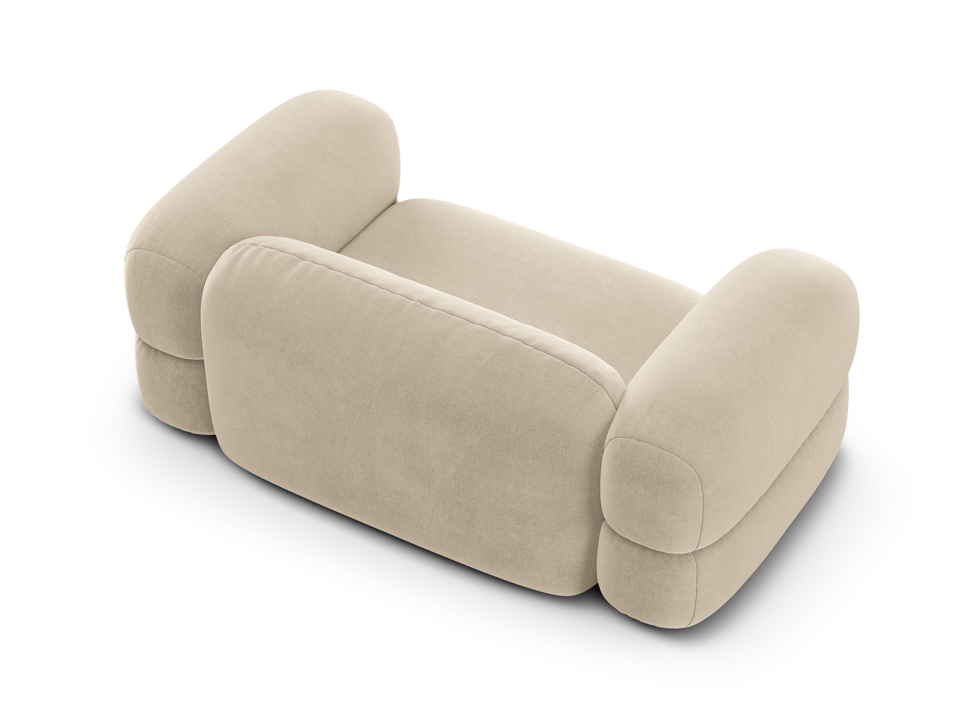 Sofa aus Samt 2-sitzig ROGER hellbeige