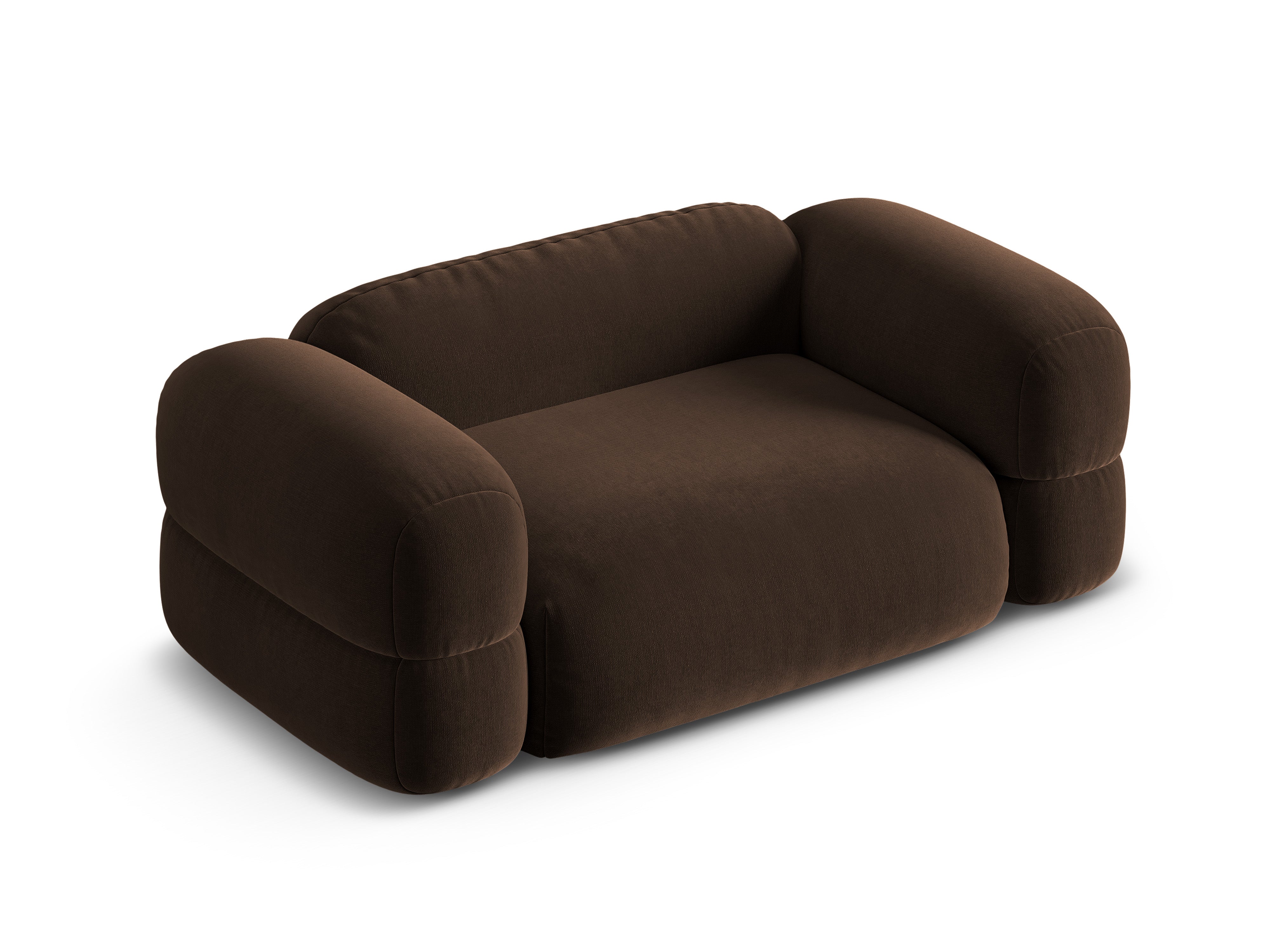 Sofa aus Samt 2-sitzig ROGER schokoladenbraun