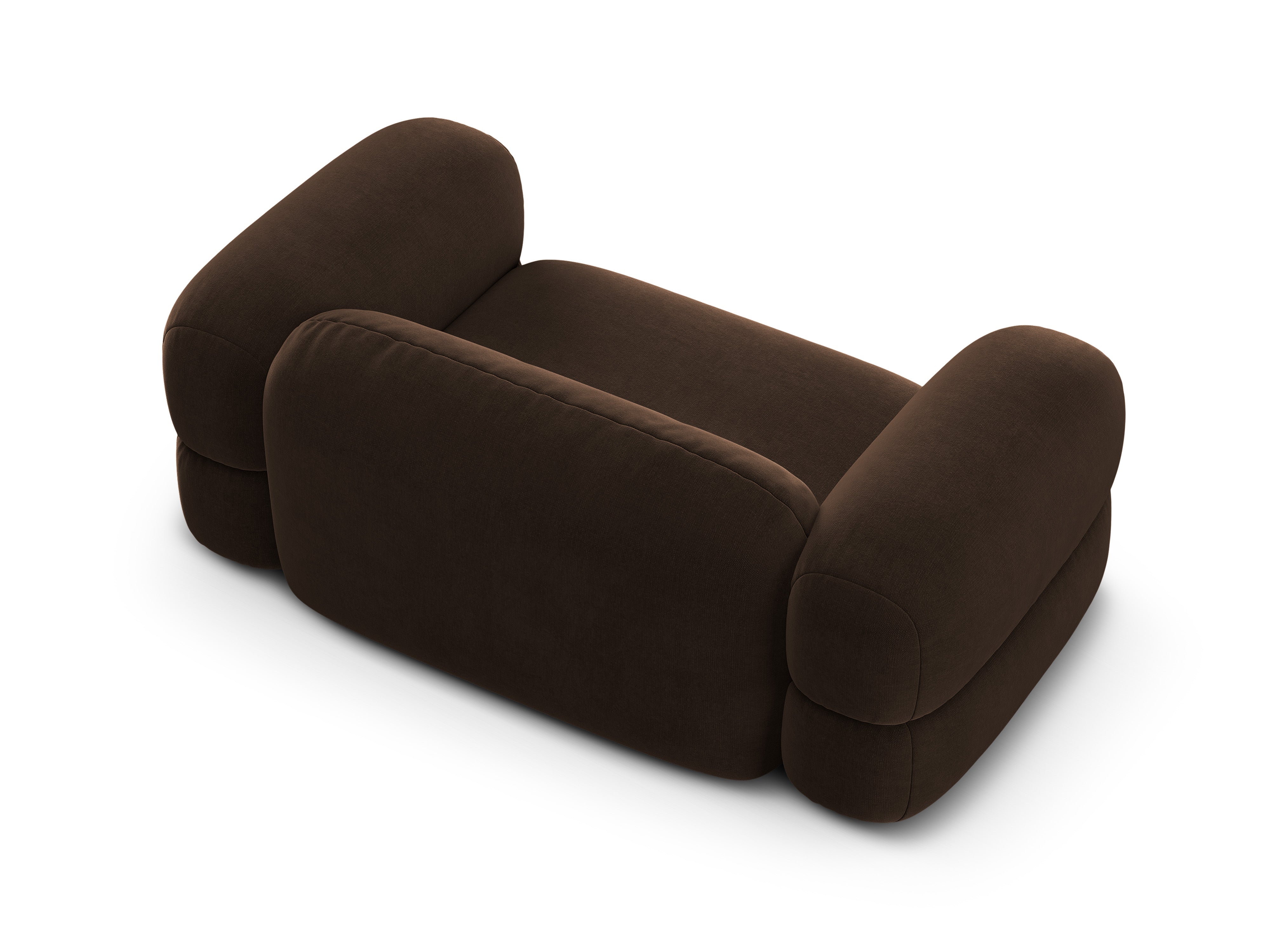 Sofa aus Samt 2-sitzig ROGER schokoladenbraun