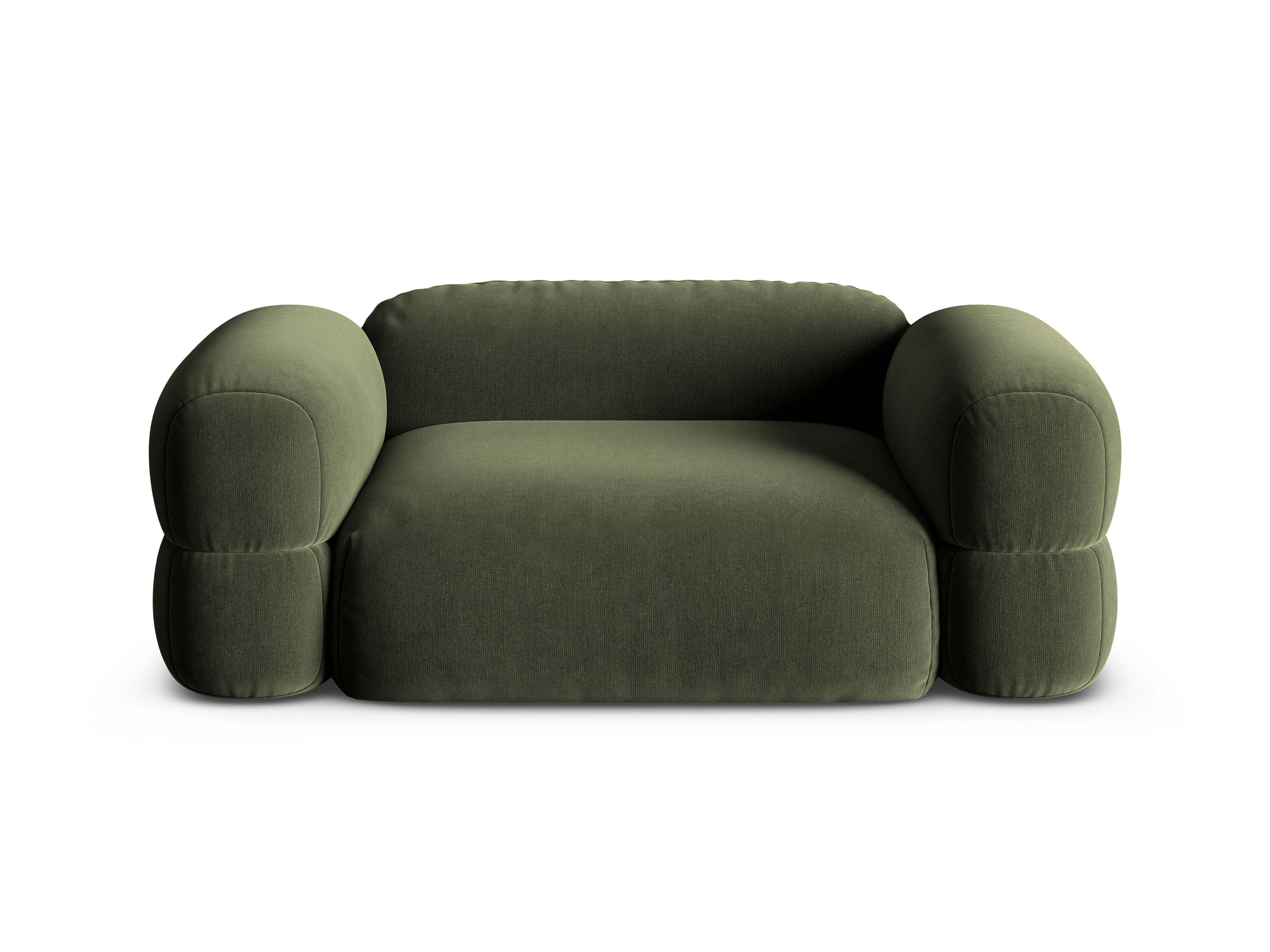 Sofa aus Samt 2-sitzig ROGER olivgrün