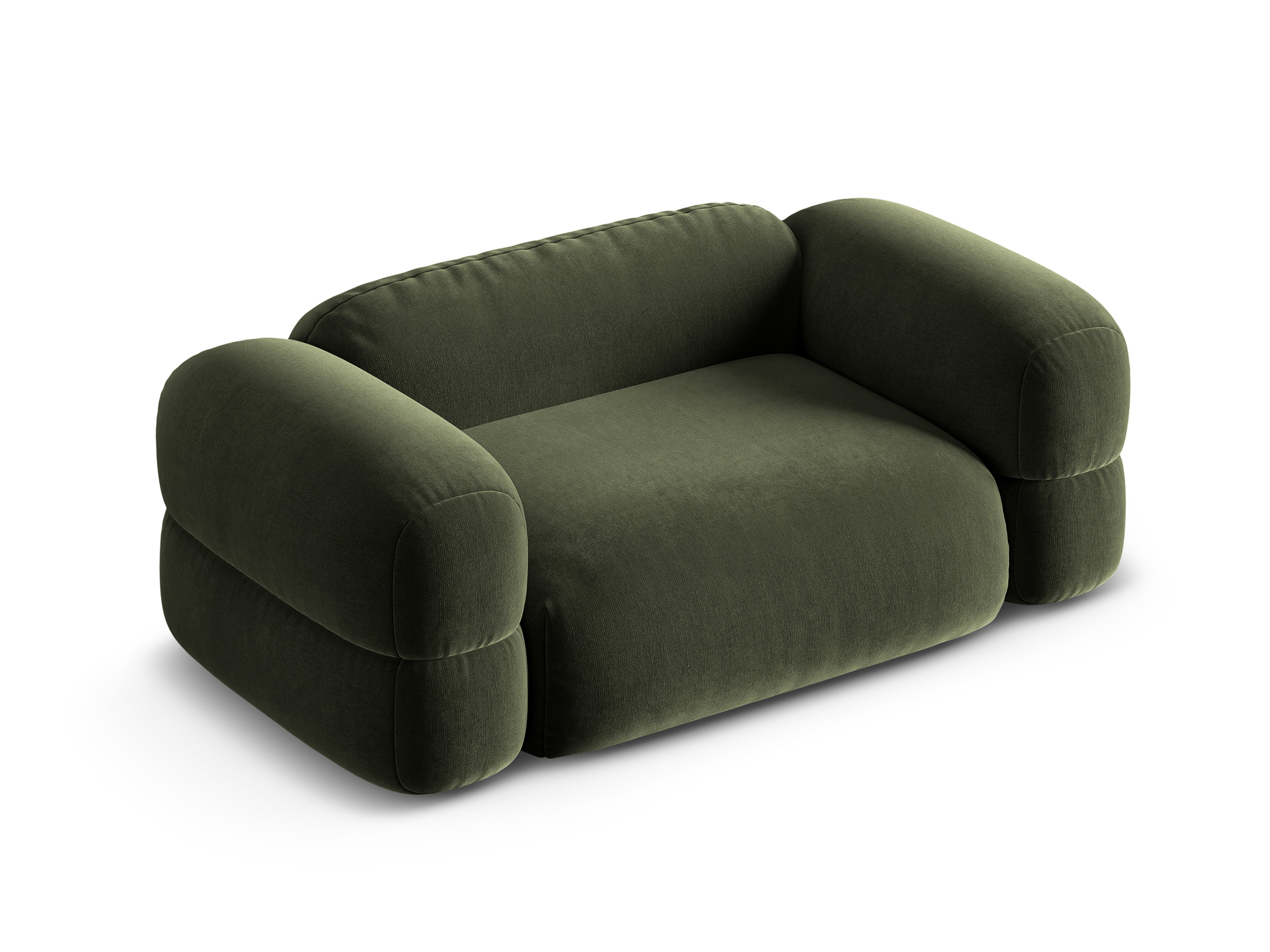 Sofa aus Samt 2-sitzig ROGER olivgrün
