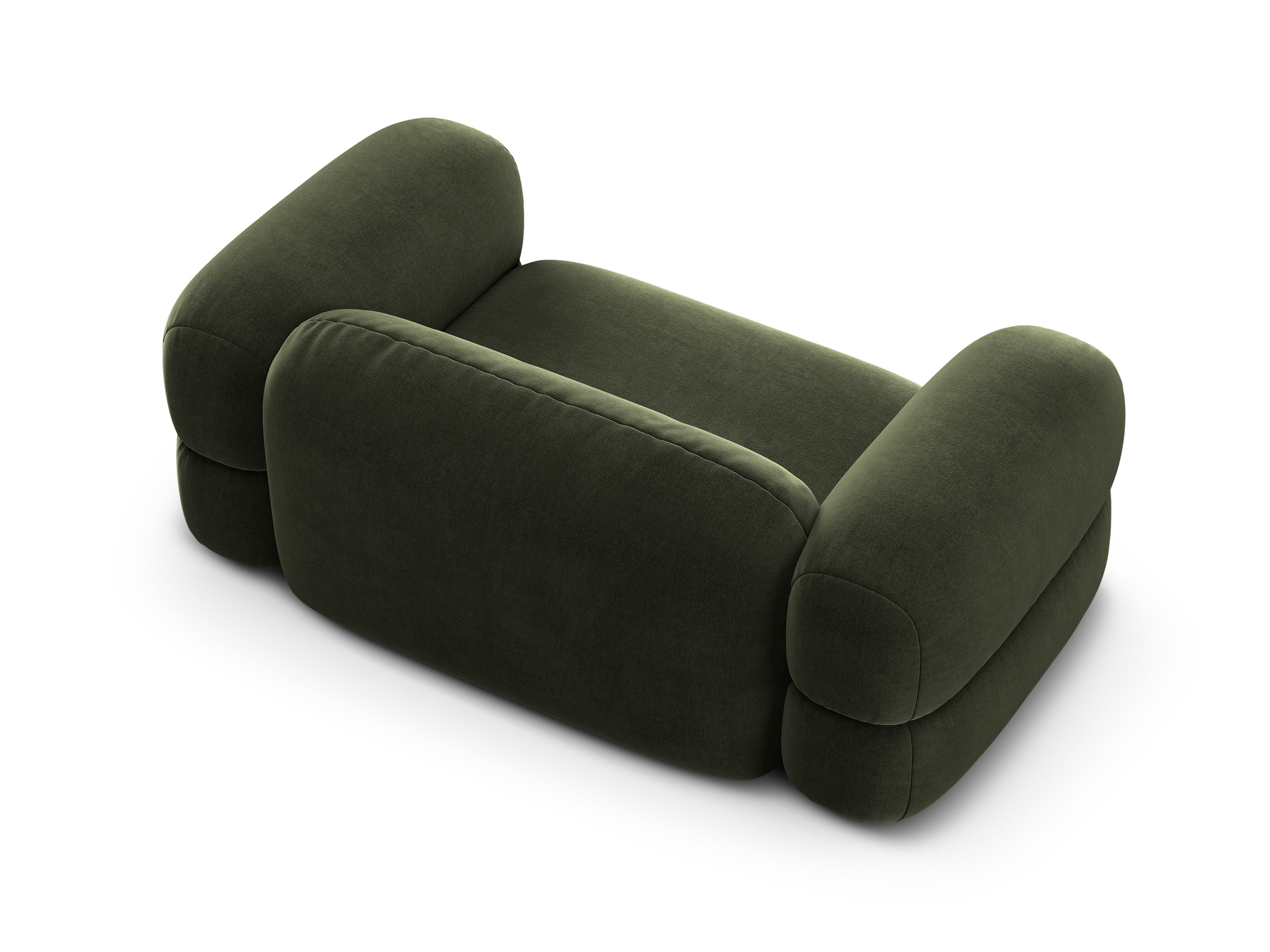 Sofa aus Samt 2-sitzig ROGER olivgrün