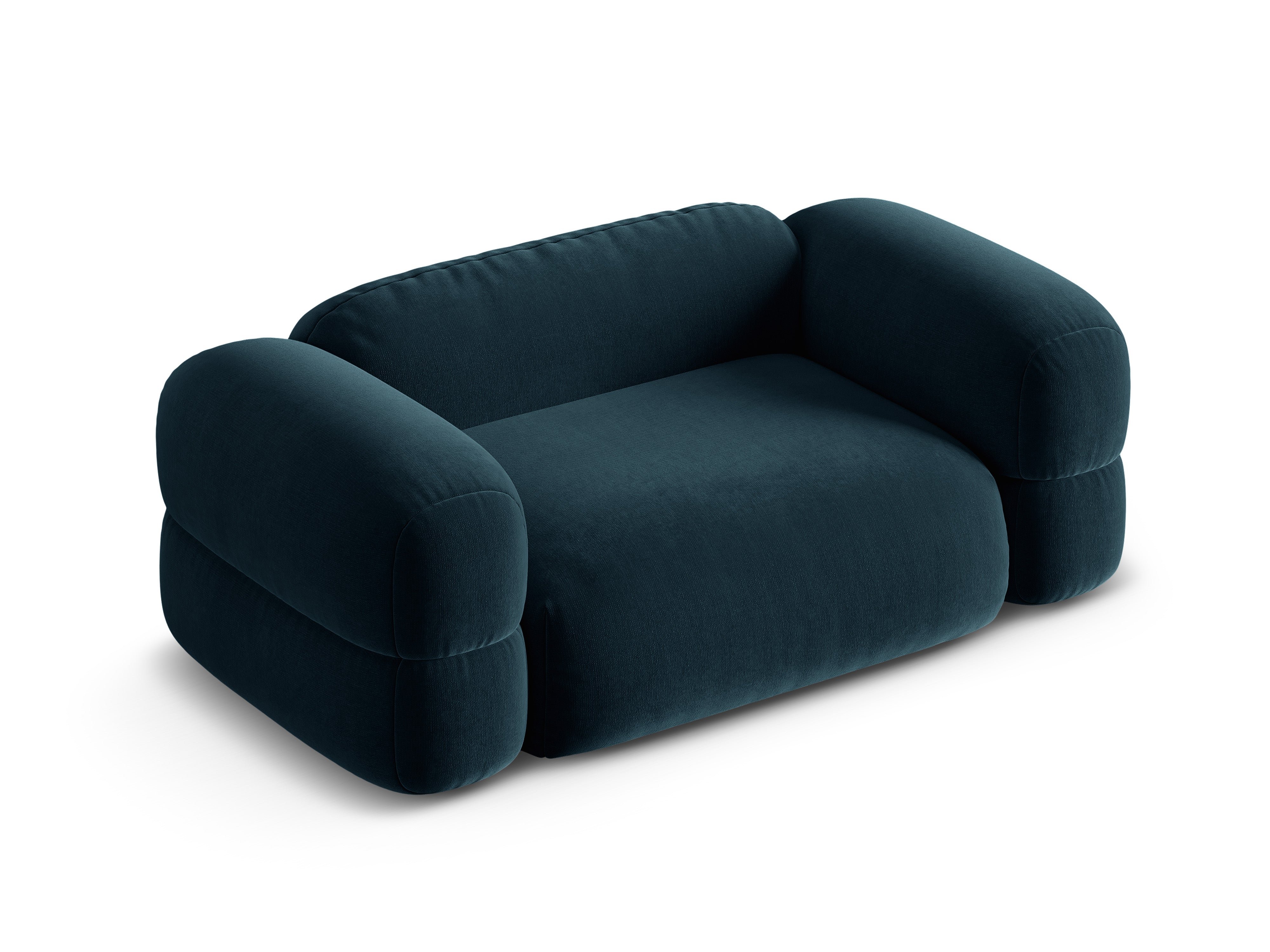 Sofa aus Samt 2-sitzig ROGER petrolblau