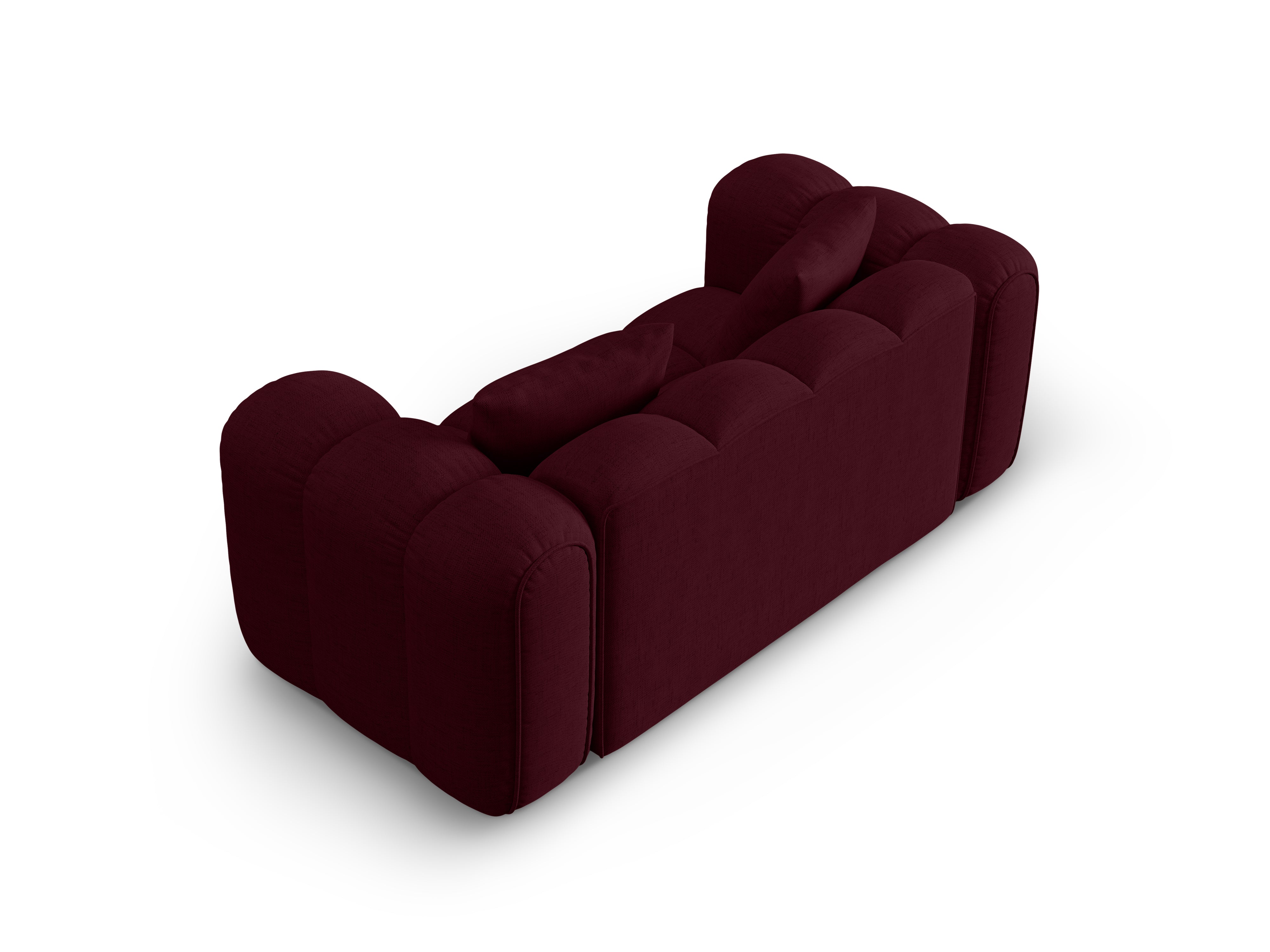 Sofa 2-sitzig ASTRO burgunderfarbenes Chenille