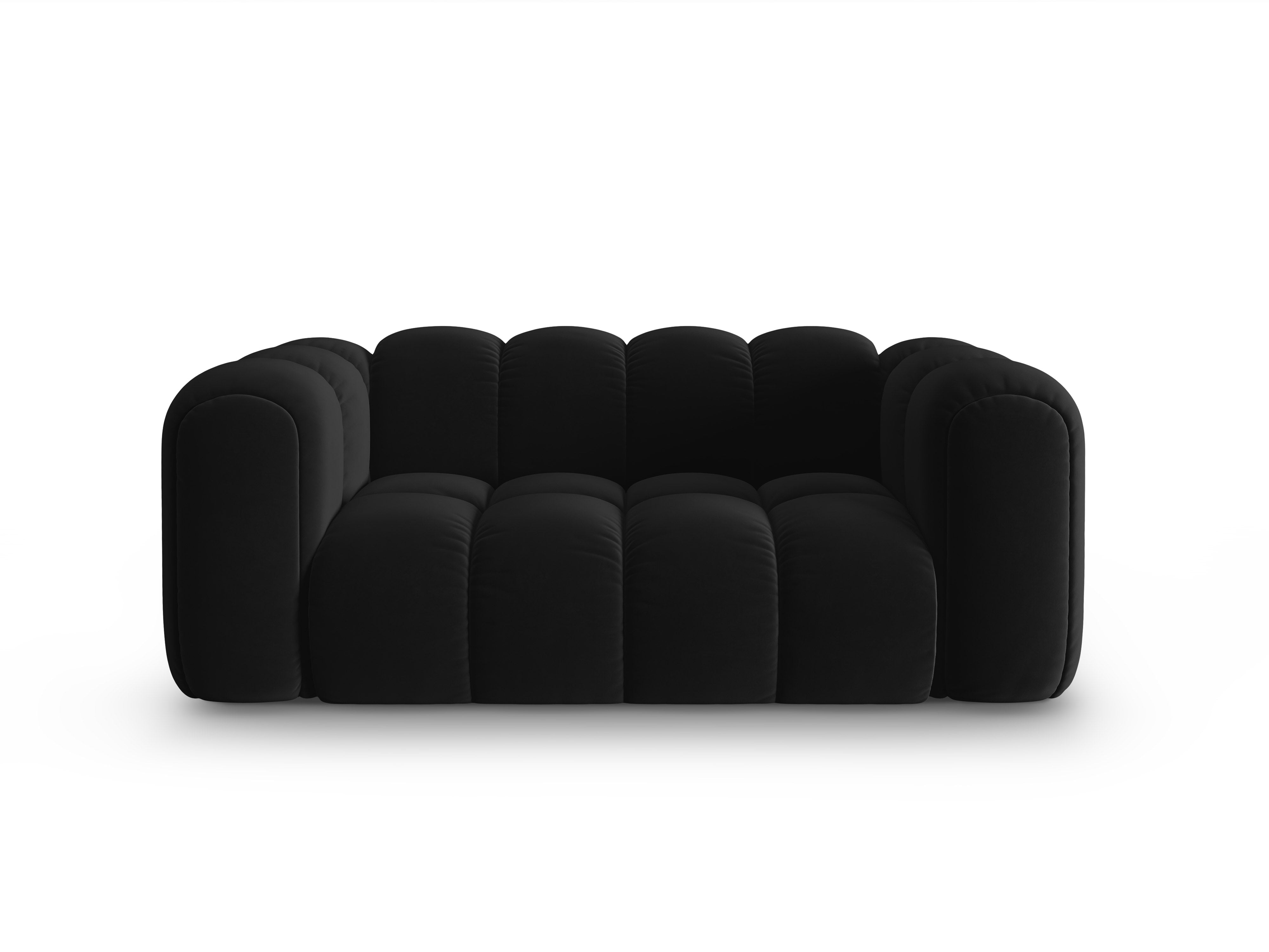 Samtsofa 2-sitzig ASTRO schwarz