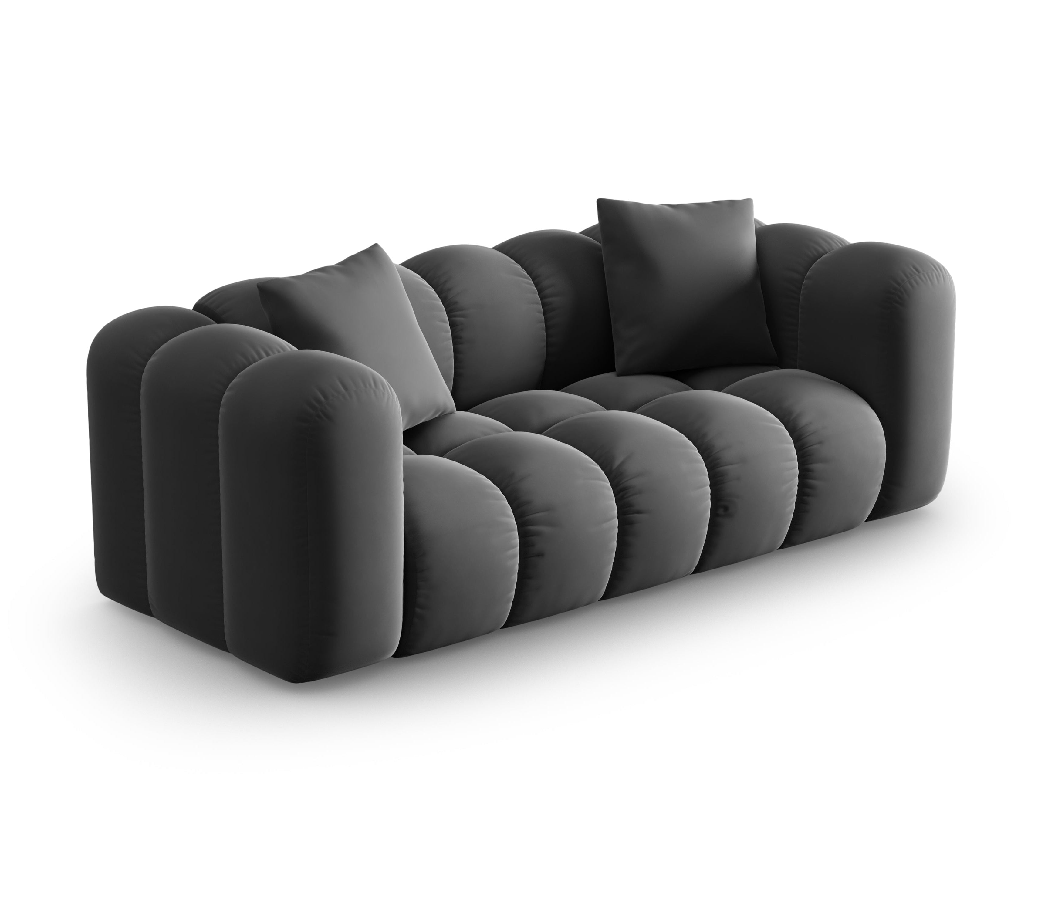 2-seater velvet sofa Halley gray