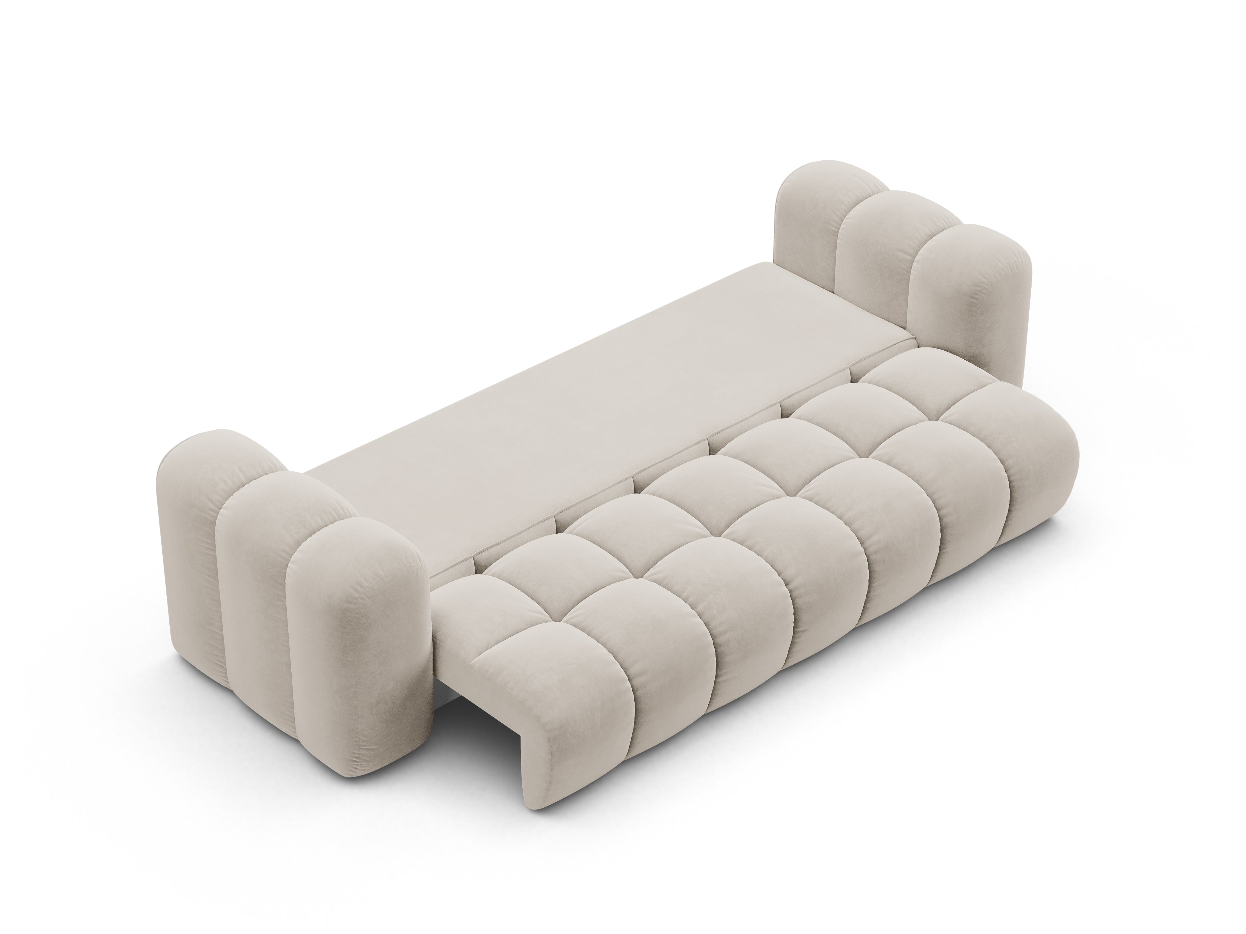 Sofa aksamitna z funkcja spania ASTRO ecru