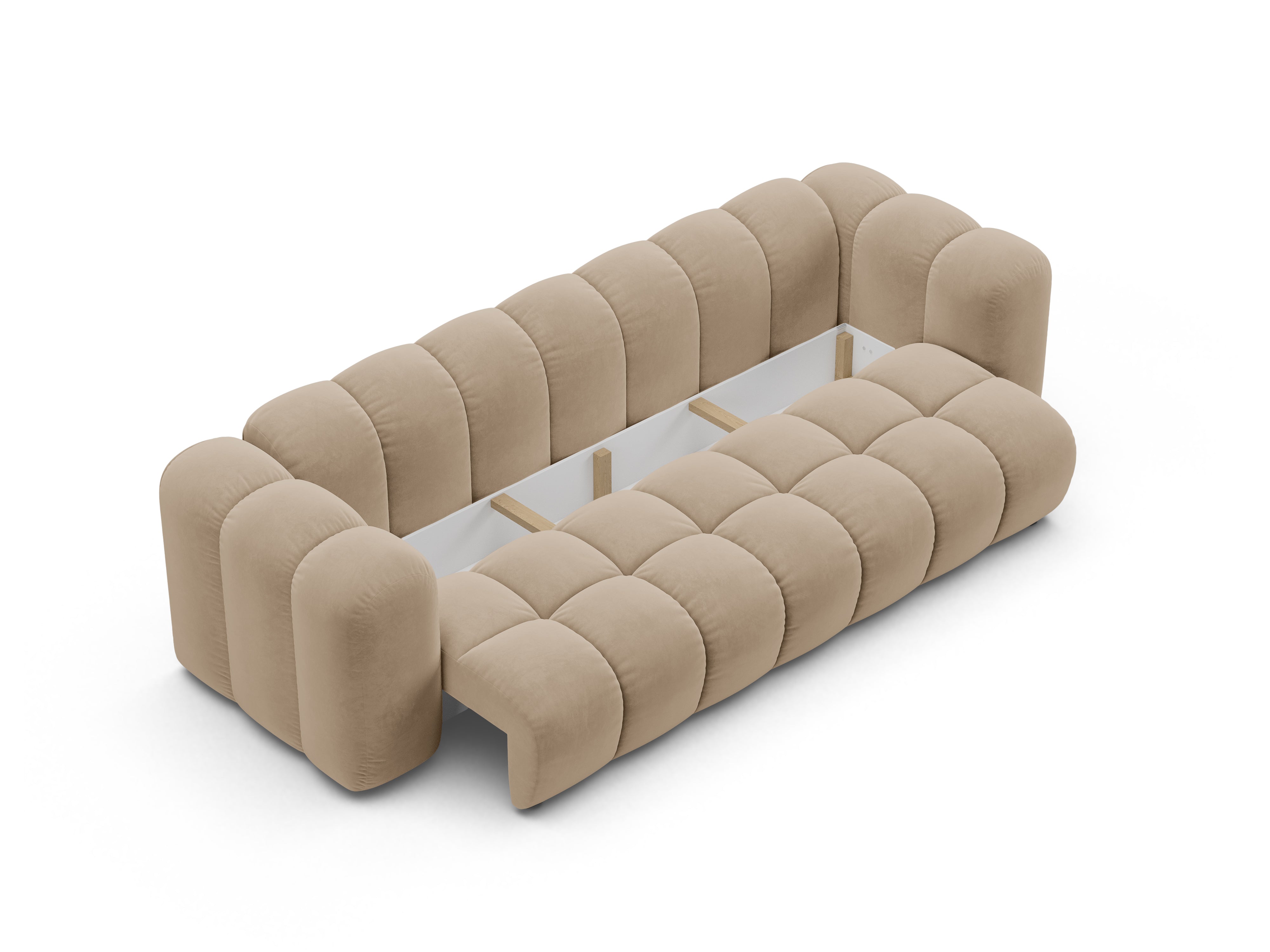Sofa aksamitna z funkcja spania ASTRO piaskowy