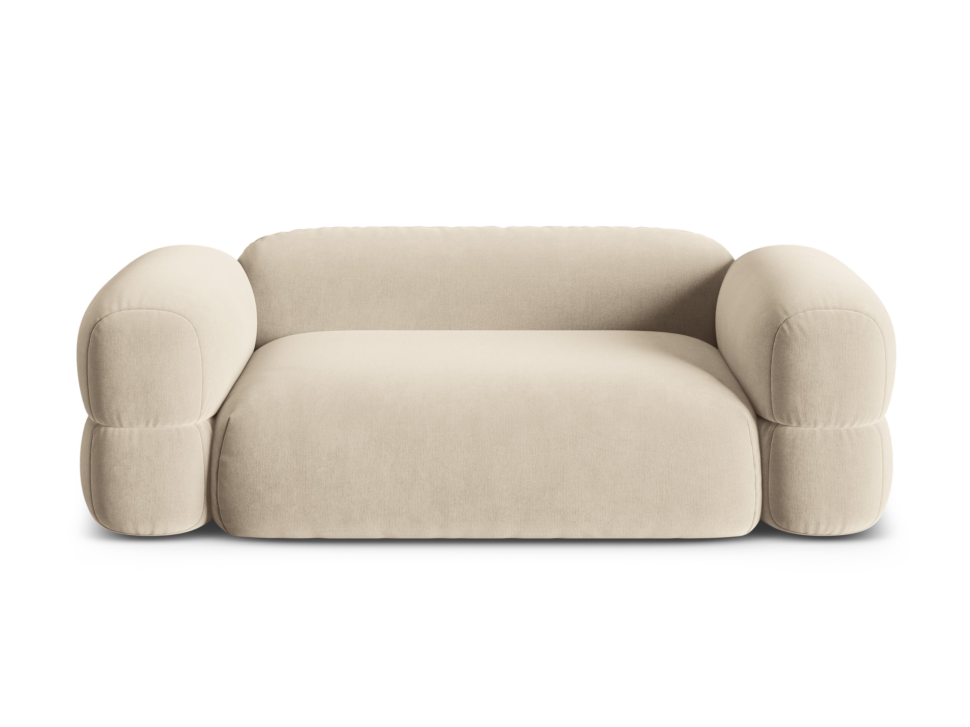 Sofa aus Samt 3-sitzig ROGER hellbeige