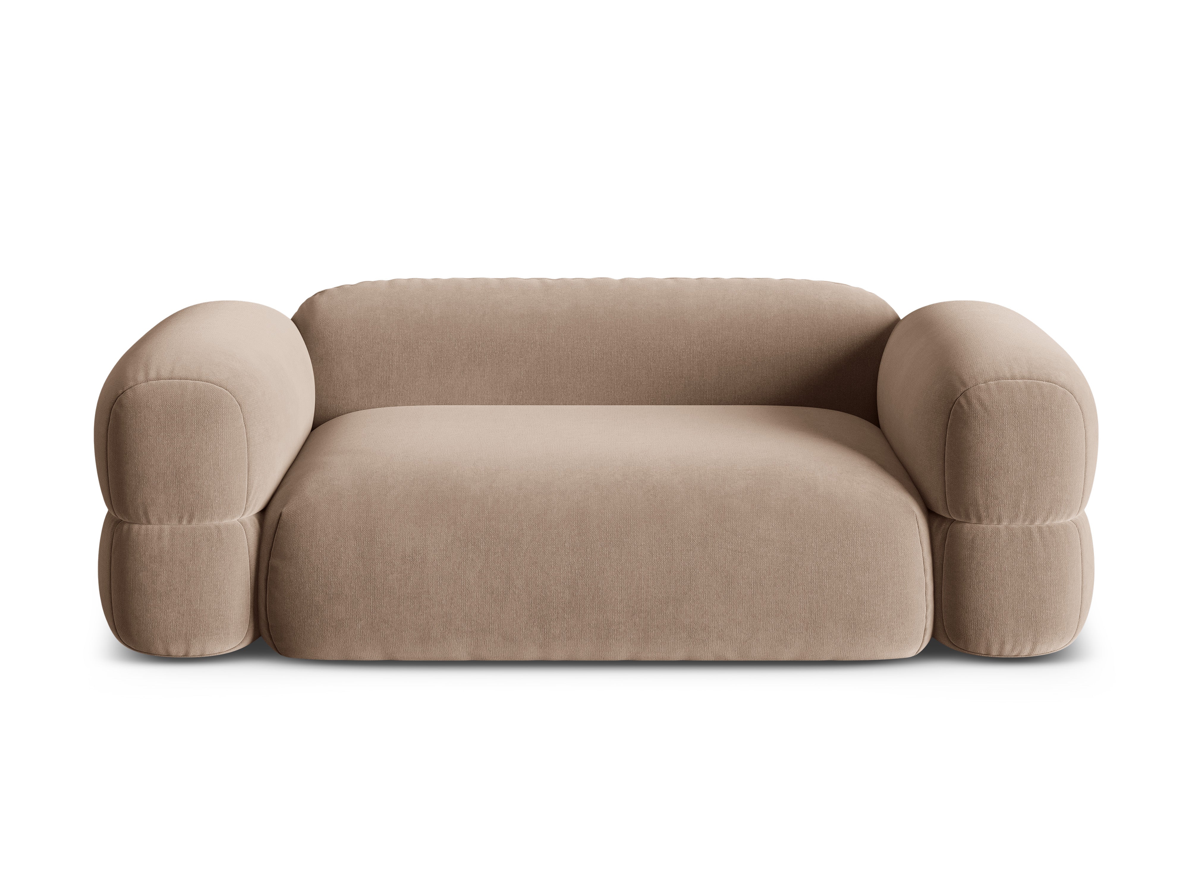 Sofa aus Samt 3-sitzig ROGER dunkelbeige