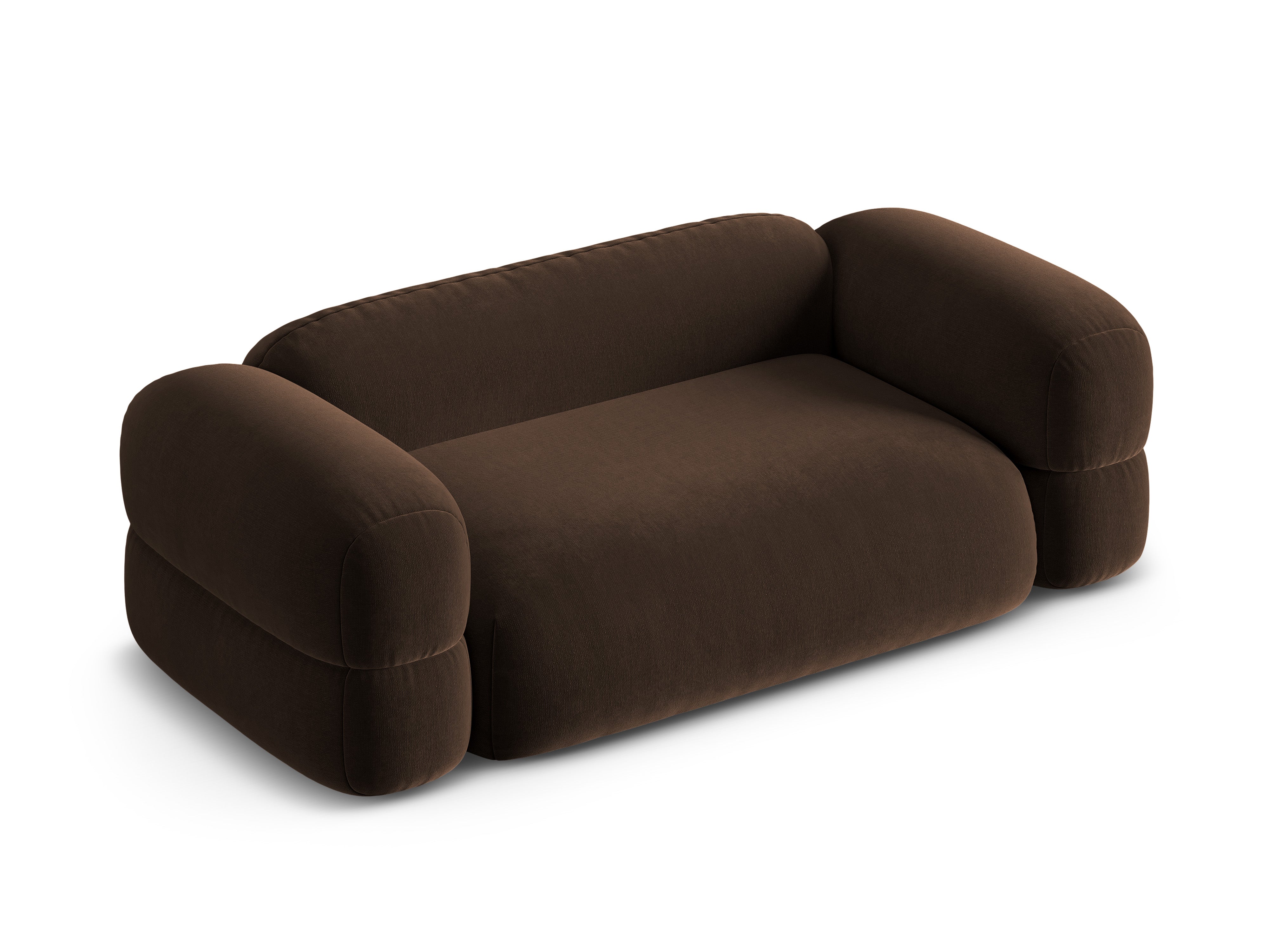 Sofa aus Samt 3-sitzig ROGER schokoladenbraun