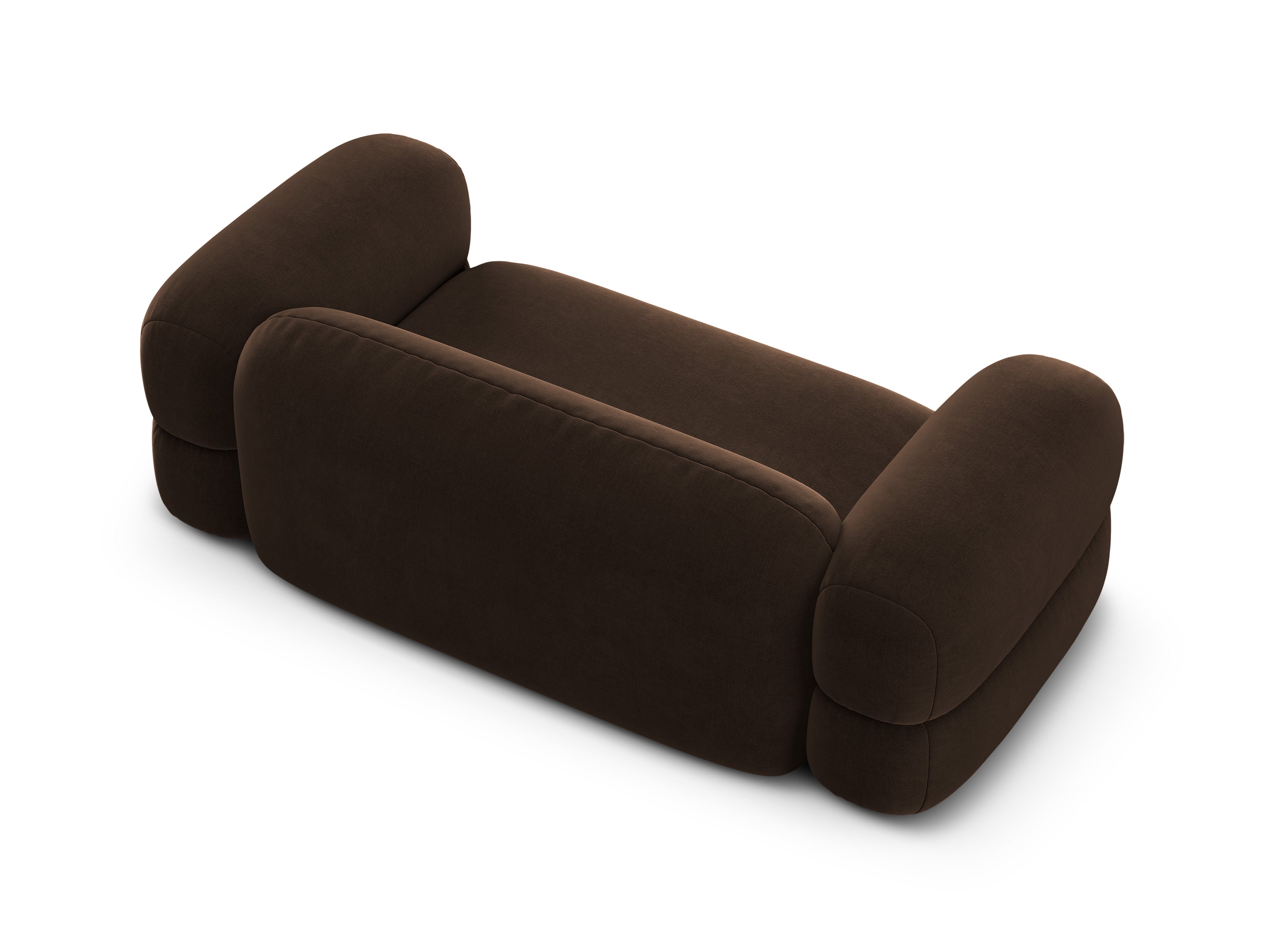 Sofa aus Samt 3-sitzig ROGER schokoladenbraun