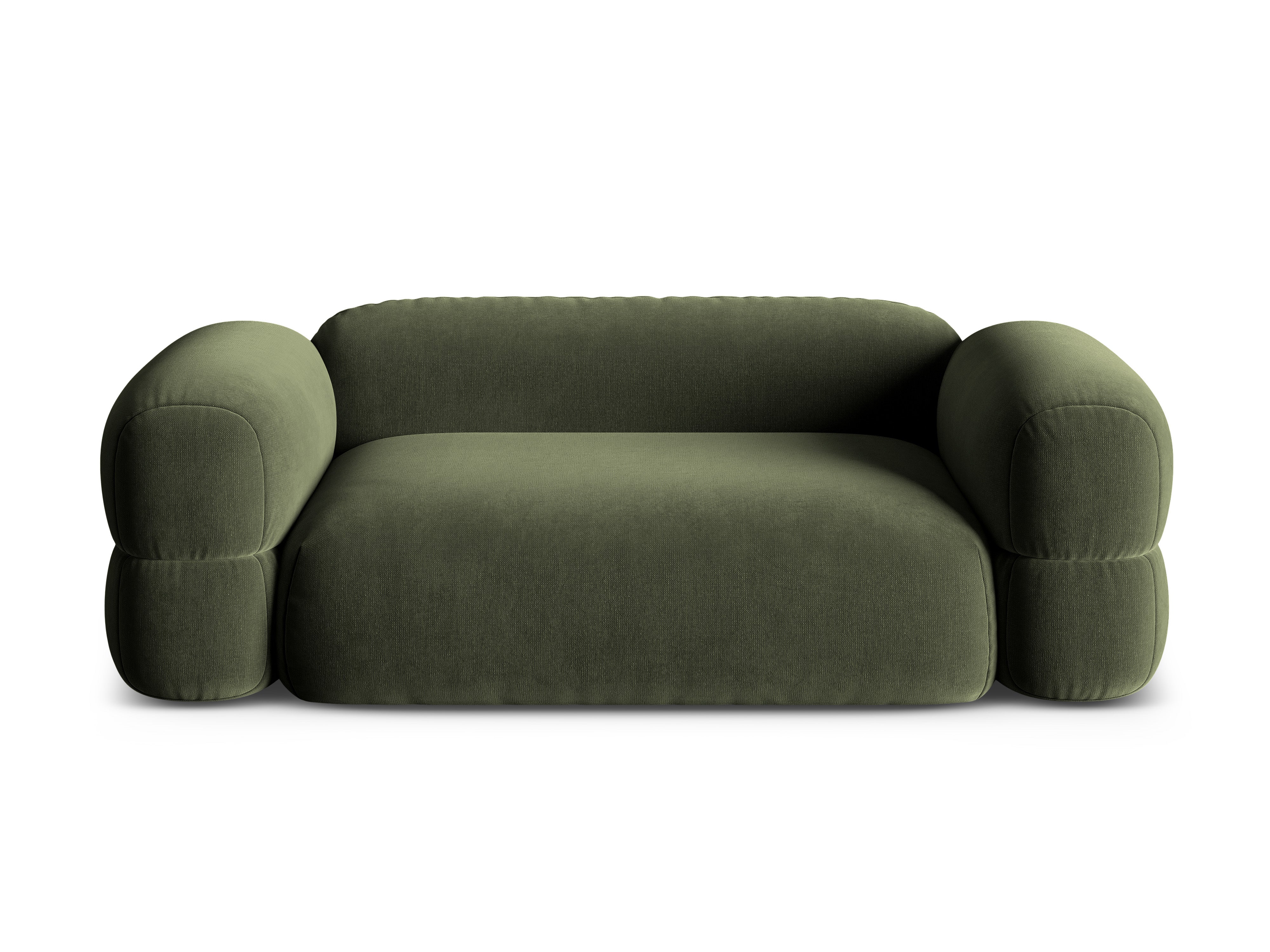 Sofa aus Samt 3-sitzig ROGER olivgrün