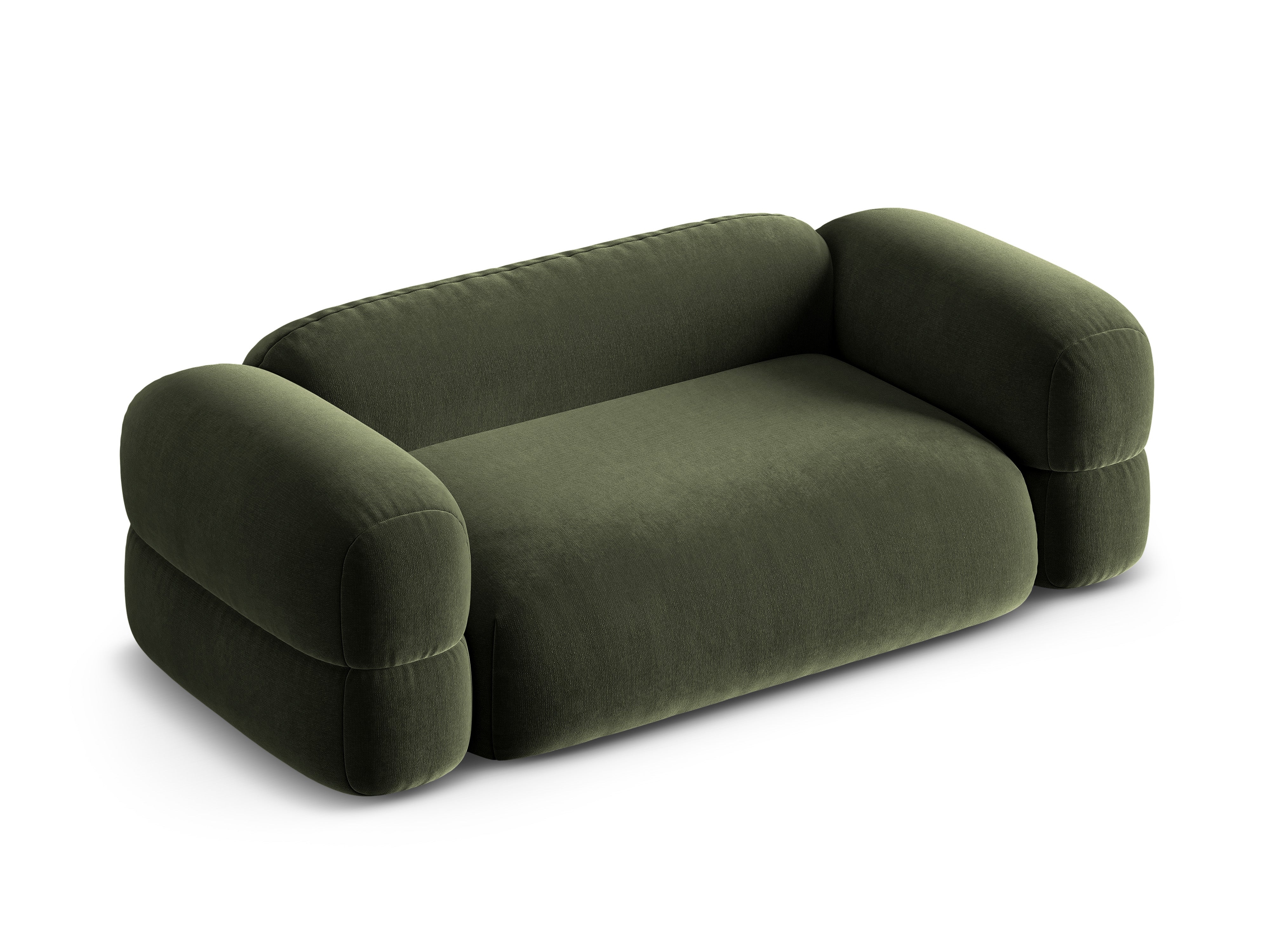 Sofa aus Samt 3-sitzig ROGER olivgrün